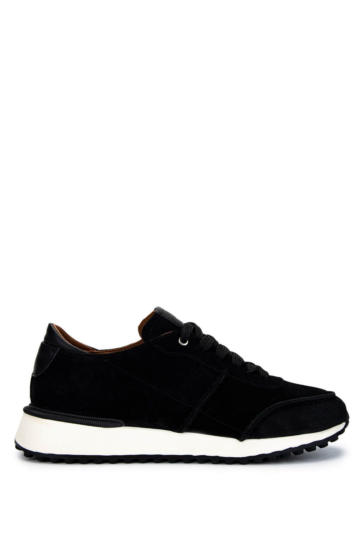 Tamer Tanca Erkek Hakiki Deri Siyah Süet Sneakers & Spor Ayakkabı