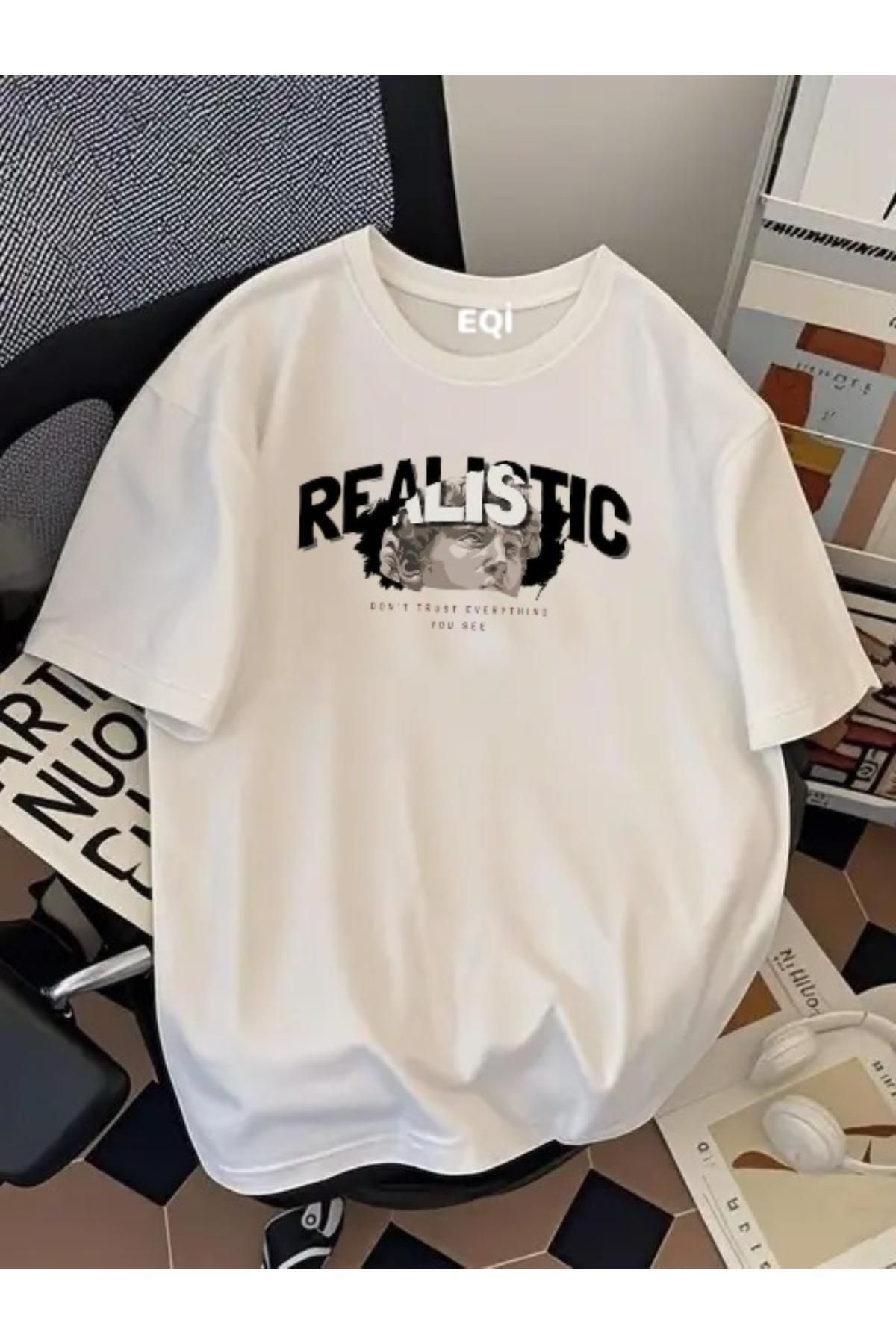 EQİ Realistic Baskılı Oversize T-Shirt