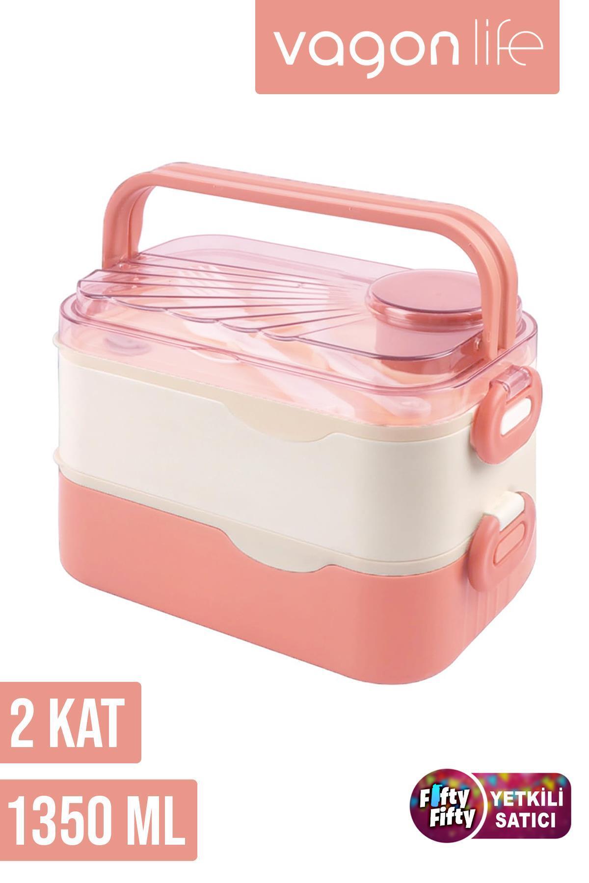 Genel Markalar 1350 ML İki Kat Üç Bölme Paslanmaz Çelik Lunch Box Yeni Nesil Sefer Tası-Sos Kaseli Model-