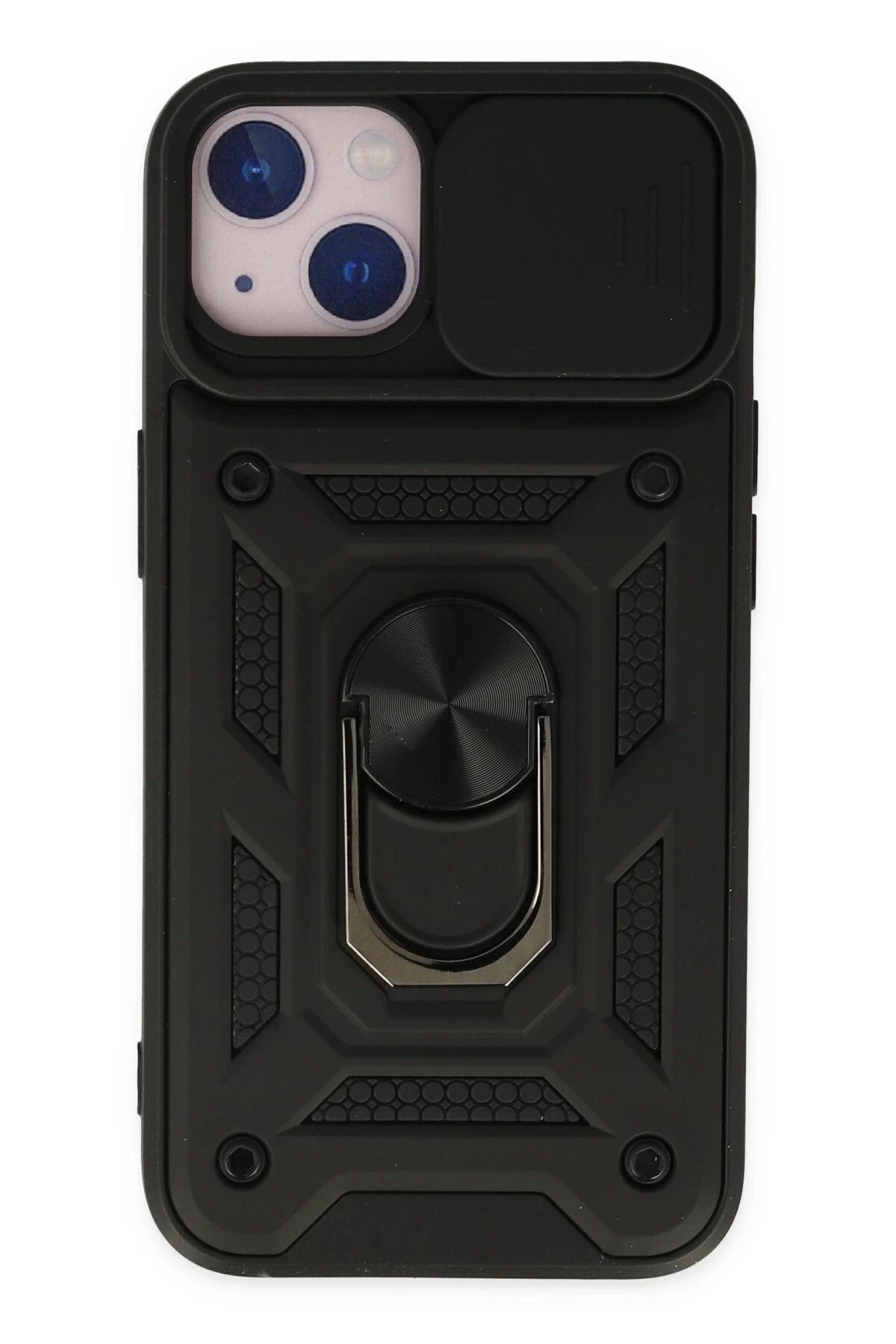 NewFace iPhone 14 Kılıf Pars Lens Yüzüklü Silikon - Siyah FERRG