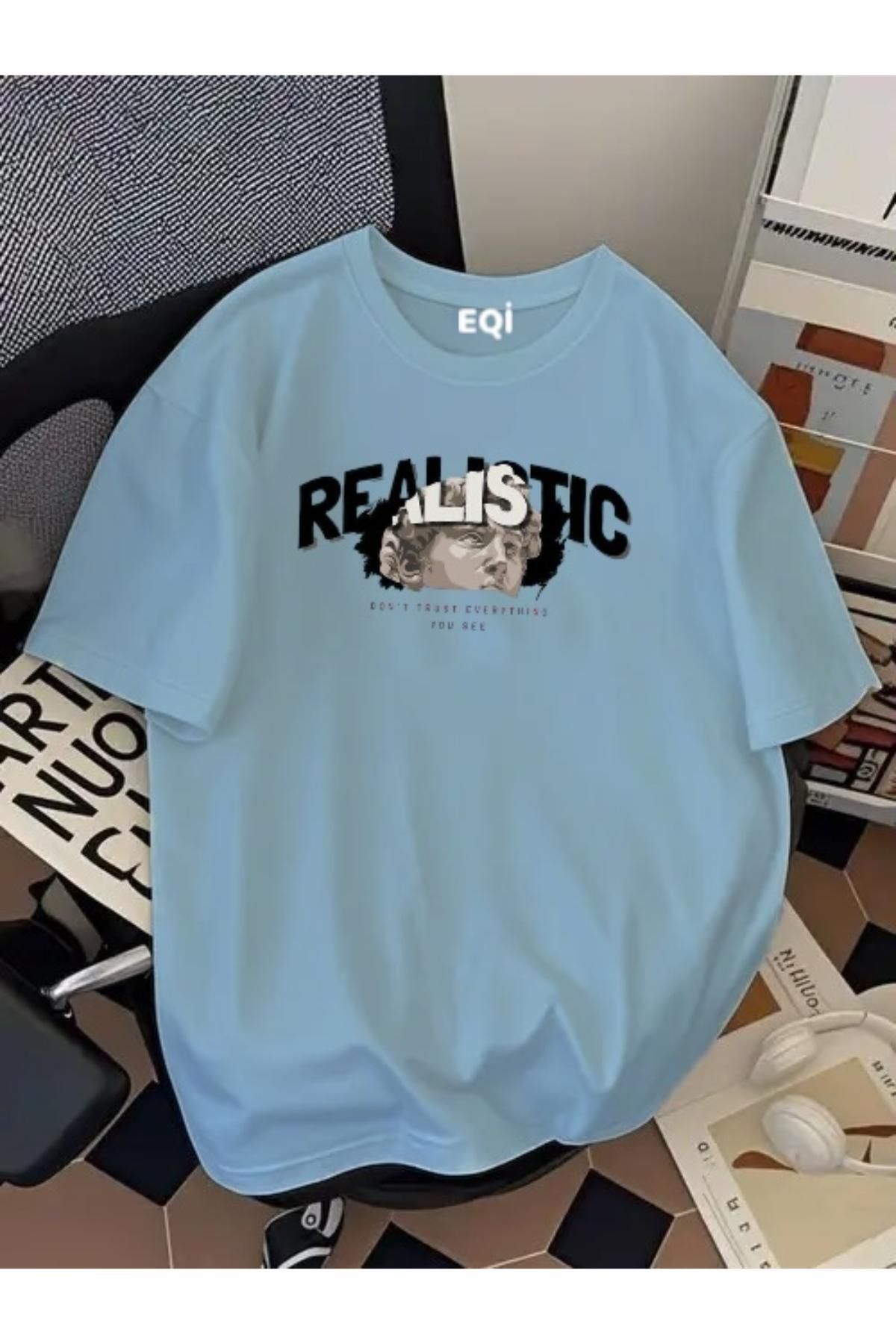 EQİ Realistic Baskılı Oversize T-Shirt
