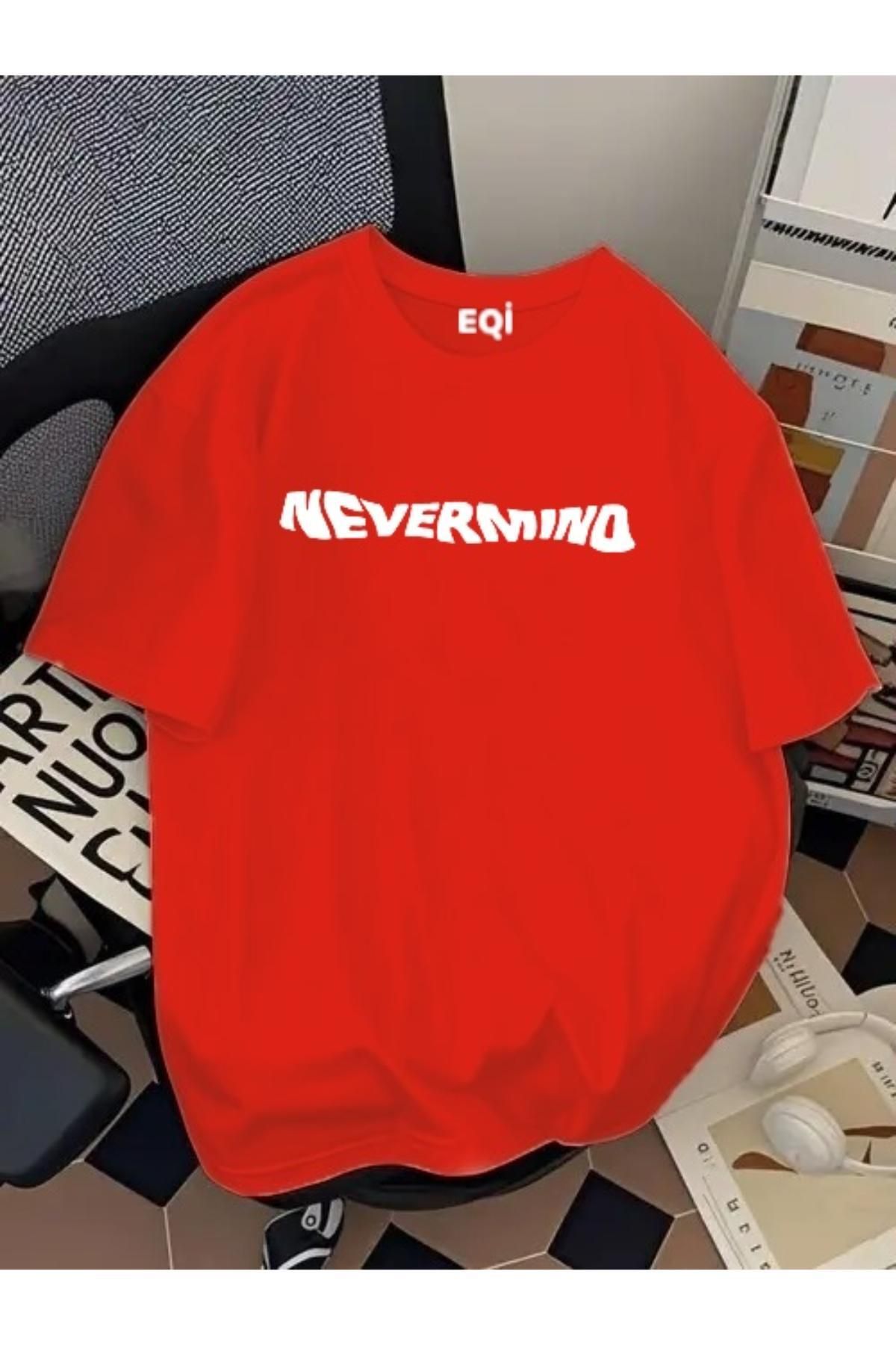 EQİ Nevermind Baskılı Oversize T-Shirt