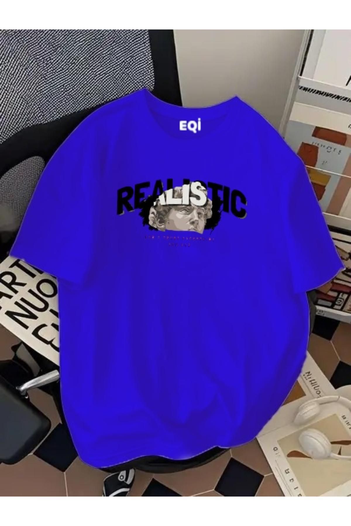 EQİ Realistic Baskılı Oversize T-Shirt