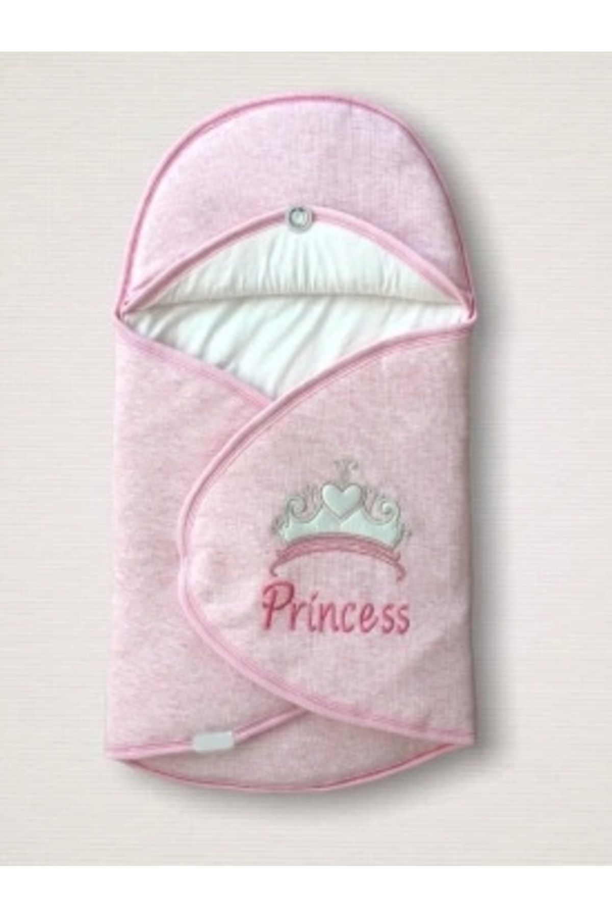 Diji Baby Yenidoğan Princess Nakışlı Çizgi Efektli Kız Bebek Klasik Kundak Bebek Battaniyesi
