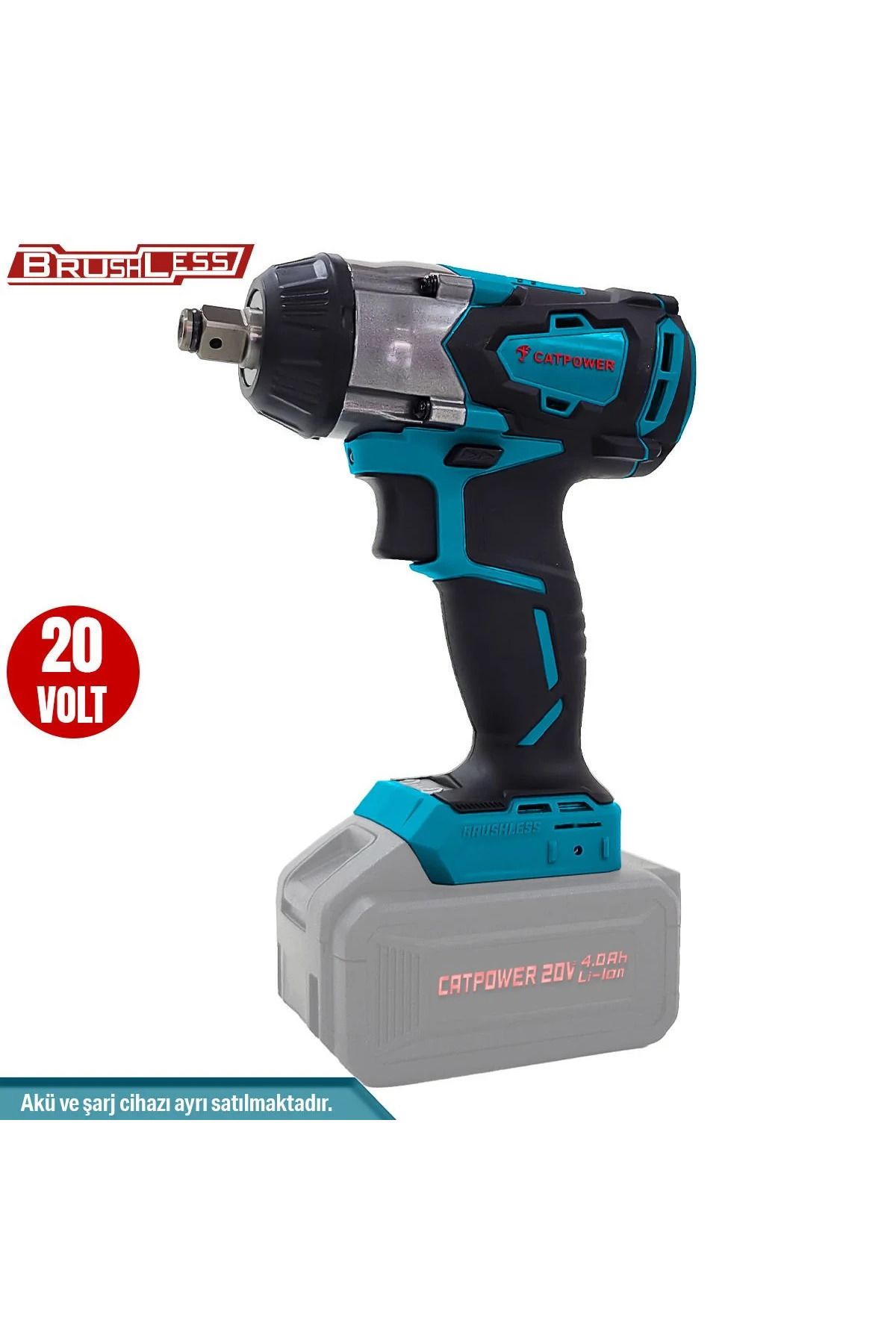 CATPOWER EL ALETLERİ CATPOWER KÖMÜRSÜZ AKÜLÜ SOMUN SIKMA VE TORKLU VİDALAMA 1/2'' 20V 2.0Ah /4.0Ah