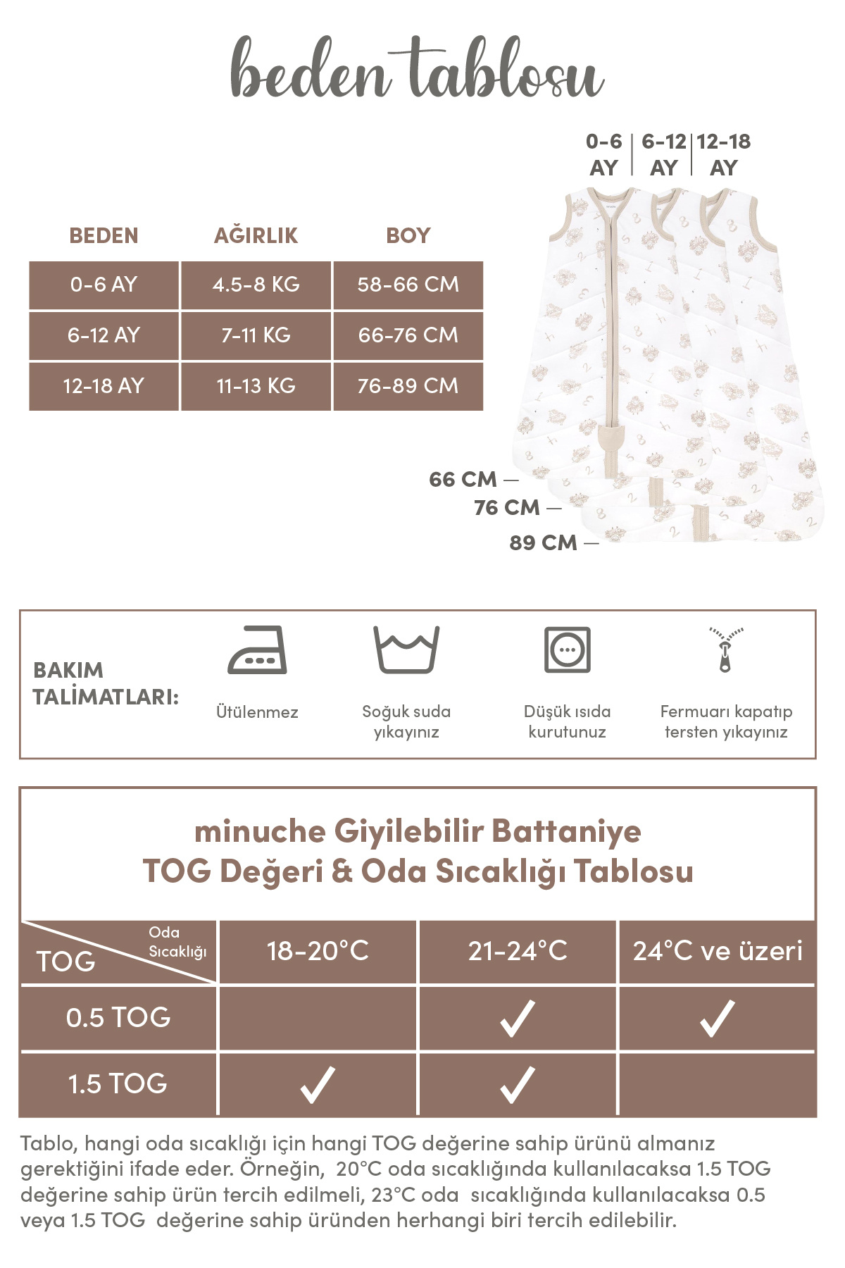 Minuche Bebek Giyilebilir Battaniye - 1.5 TOG %100 Pamuk Kalın Kışlık Kundak - Erkek ve Kız fotoğrafı 2 (önizleme)