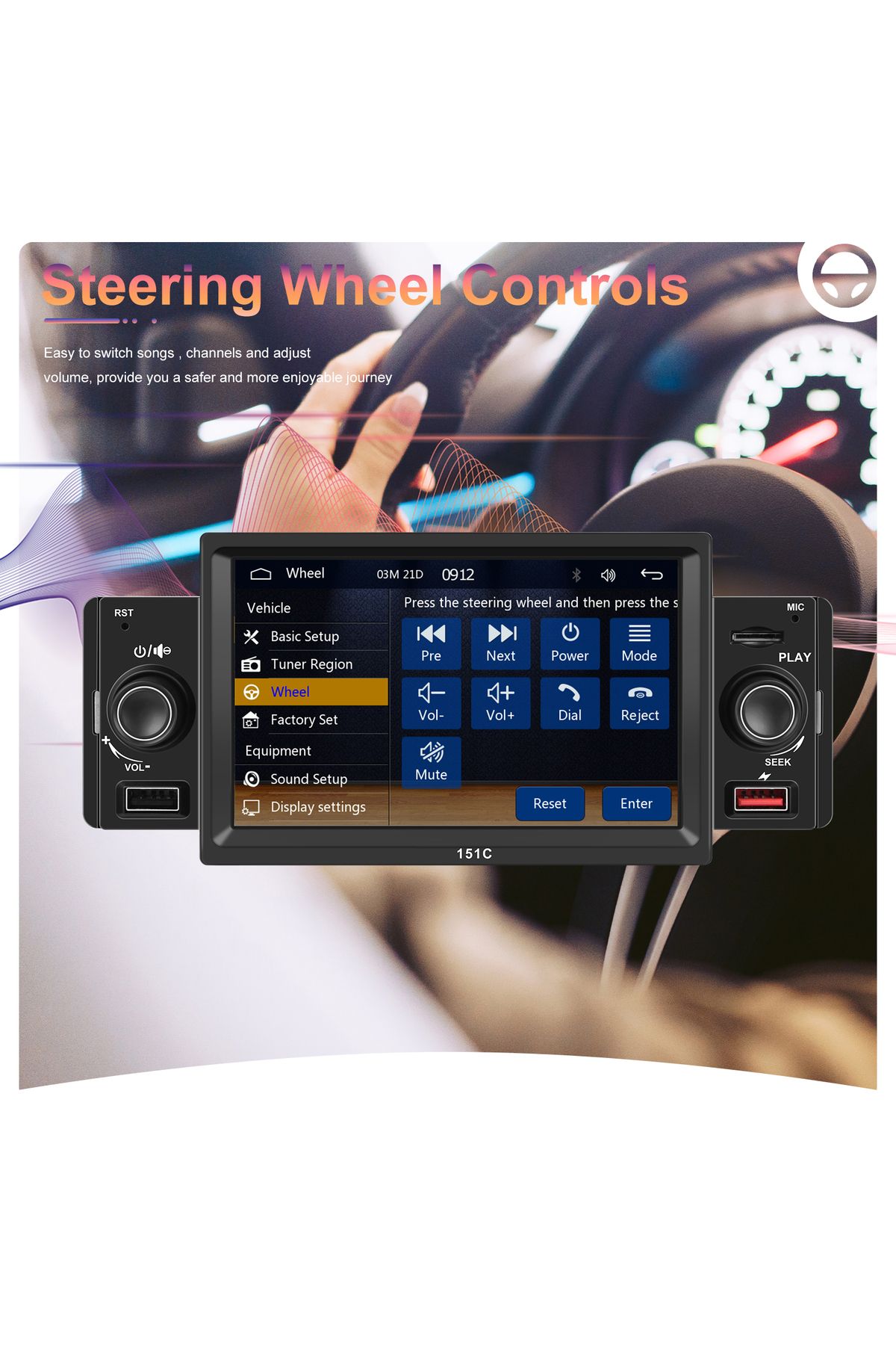 ECARTECH-MP5 Player Auto 1DIN Universal, CarPlay and Android Auto, 5 Inch screen - ECARTECH 2