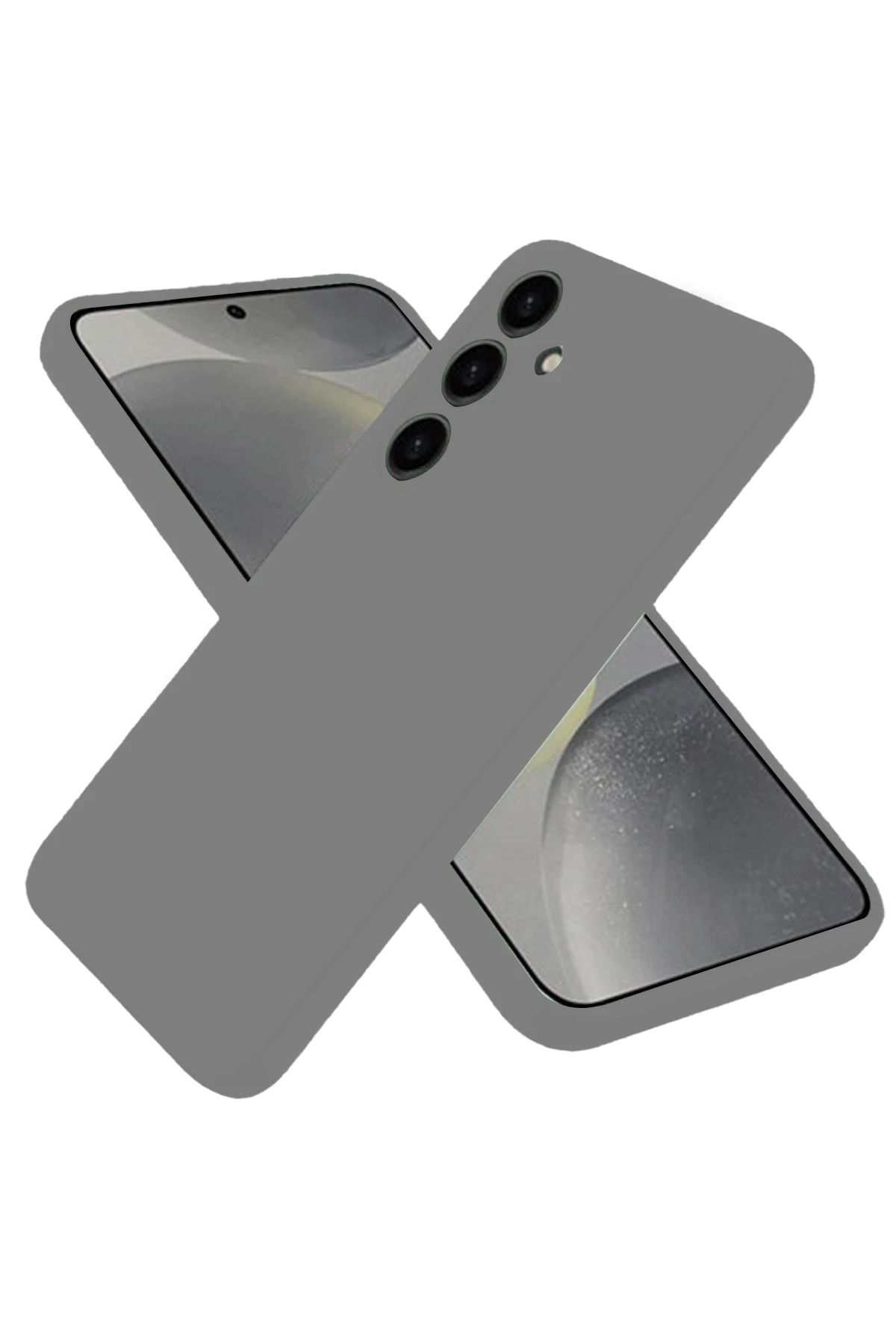 NewFace Samsung Galaxy S25 Kılıf Nano içi Kadife Silikon - Gri FERRG