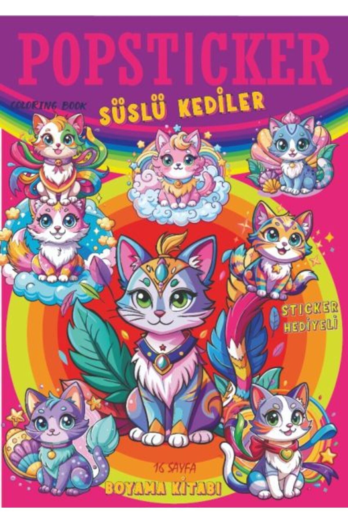 Karatay Yayınları Süslü Köpekler Boyama Kitabı Popsticker
