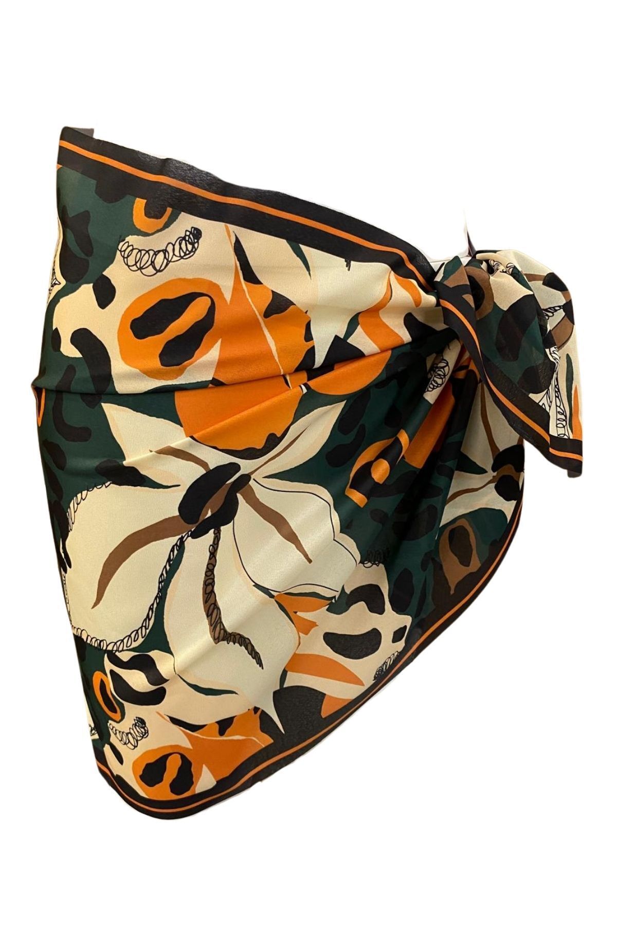 Tarzını Seç İç Göstermez Kısa Pareo - Jungle Model 150x50 Cm