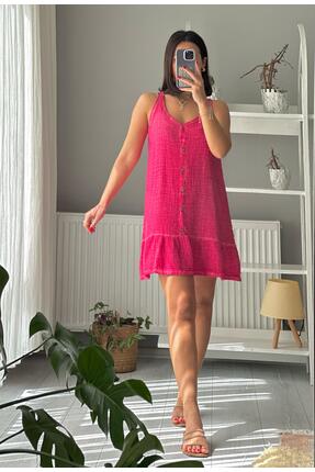 Sultana Collection ARKADAN BAĞLAMALI ÖN DÜĞMELİ KISA ELBİSE