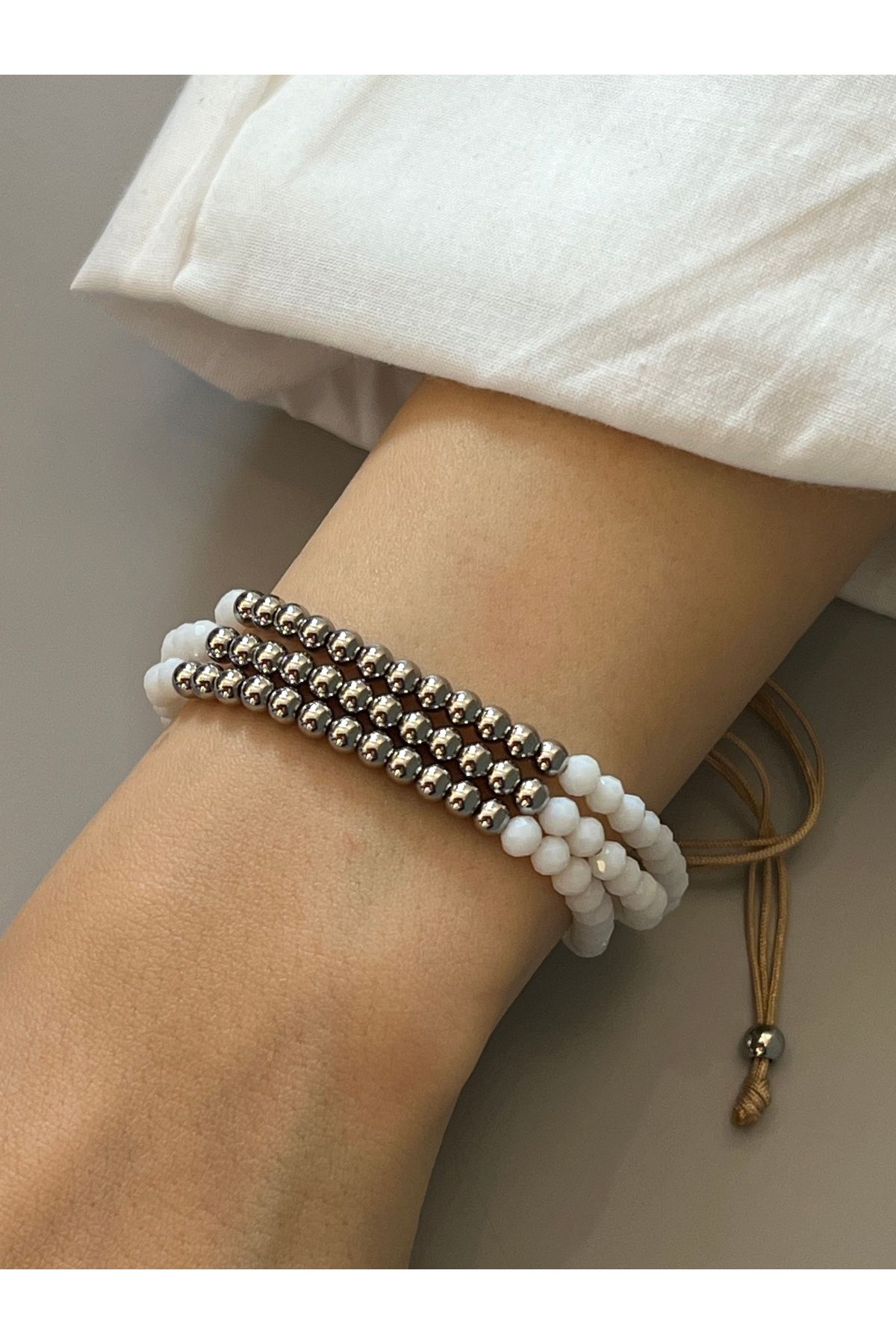 Ayse Jewels Çelik Silver Ayarlanabilir Bileklik