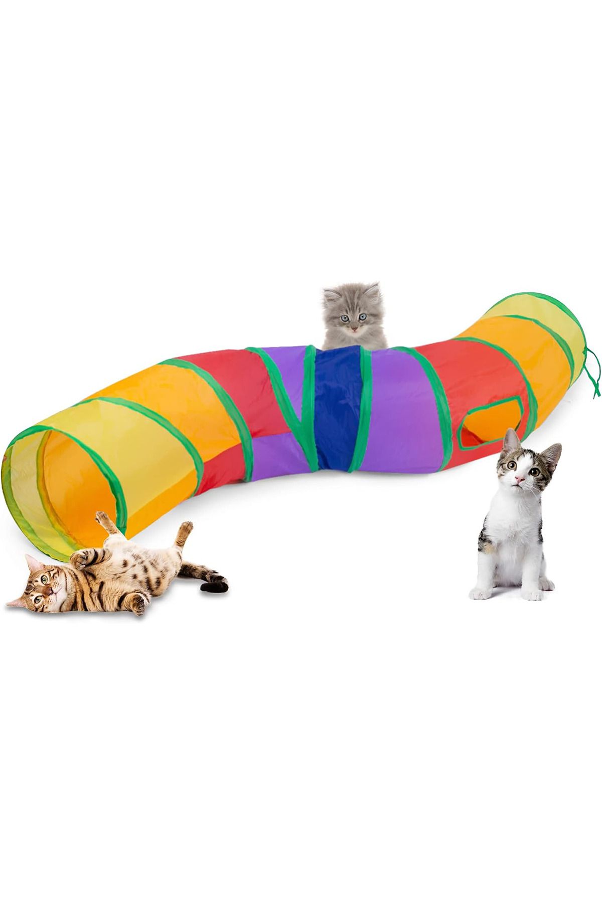 Beatitude Kedi Oyun Tüneli Katlanabilir Gökkuşağı Evcil Hayvan Oyuncağı Oyun Oynama Tüneli Pet Shop Ürünleri