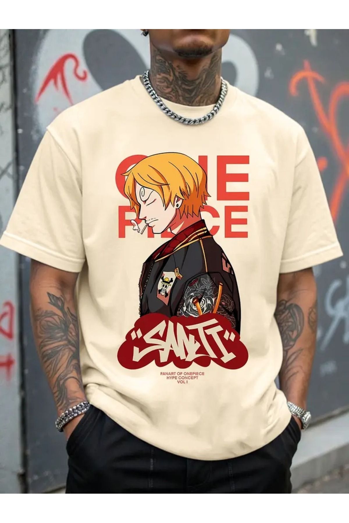 LAND MODA Anime trend Erkek baskılı spor kısa kollu moda tişörtü, yumuşak ve rahat poliester yuvarlak yaka