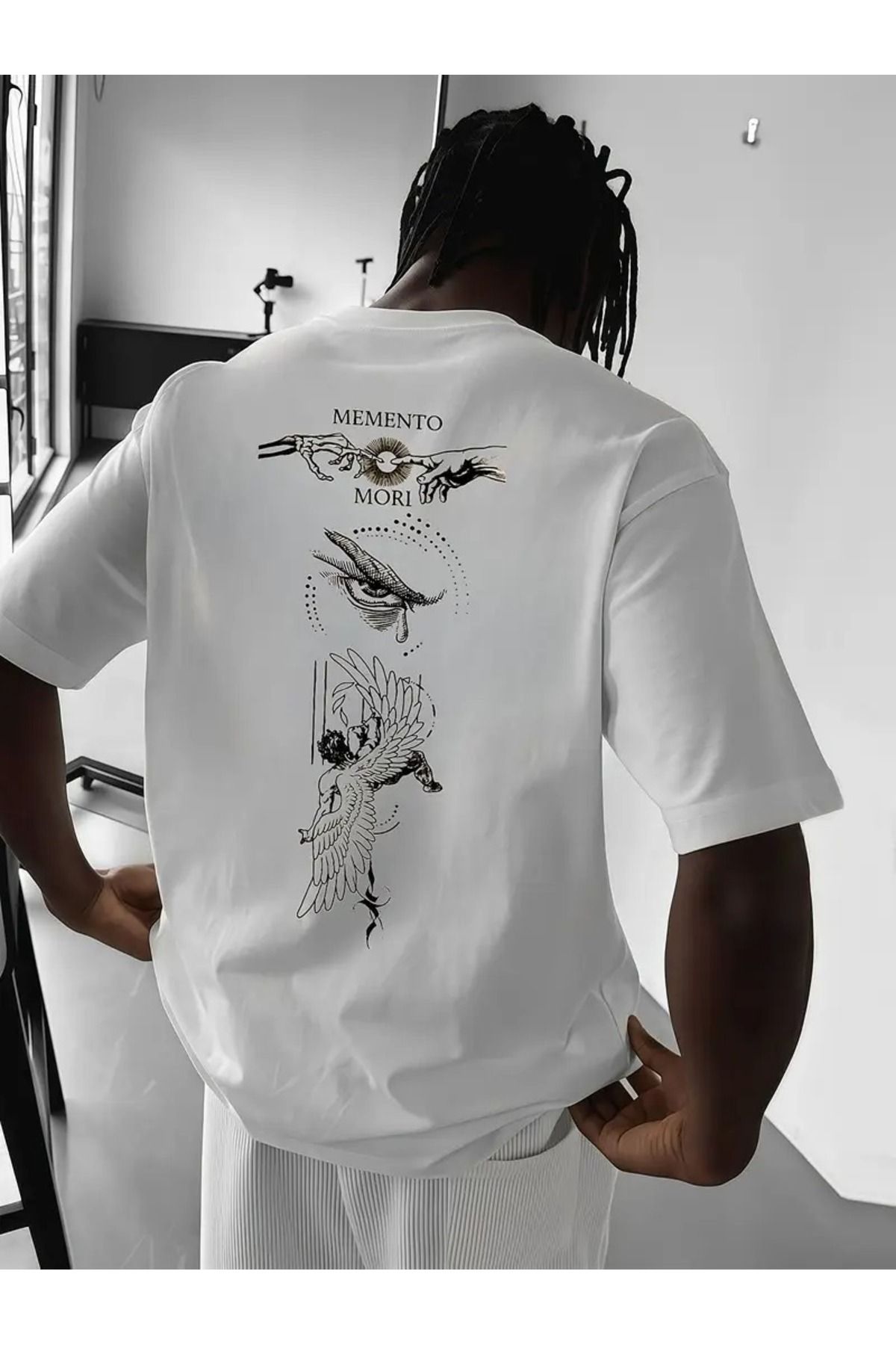 LAND MODA Erkekler için Japon Esintili Grafik Baskılı Kısa Kollu Tişört - Hafif Polyester, Rahat Kesim