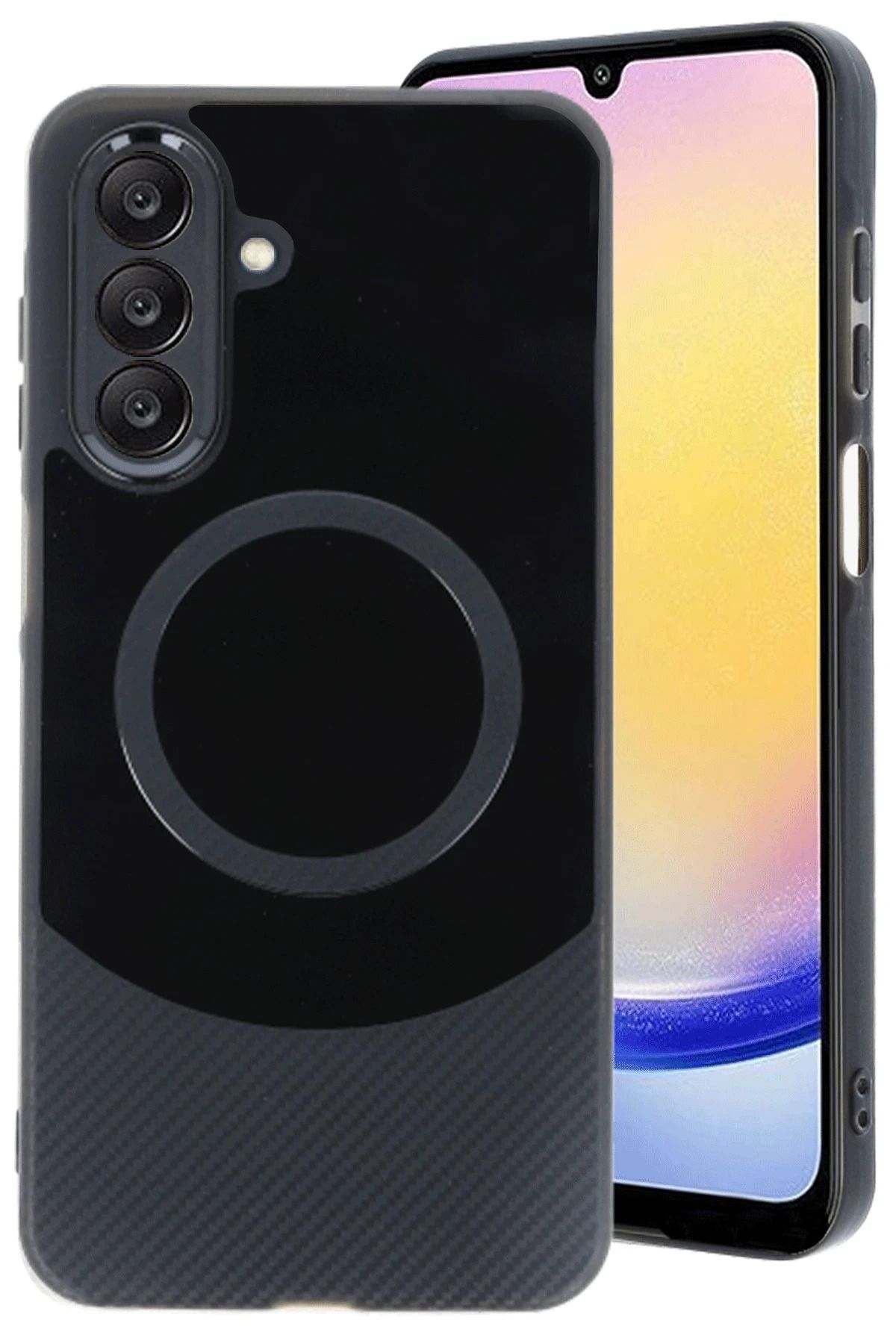 NewFace Samsung A26 Kılıf Maya Karbon Kapak - Siyah FERRG