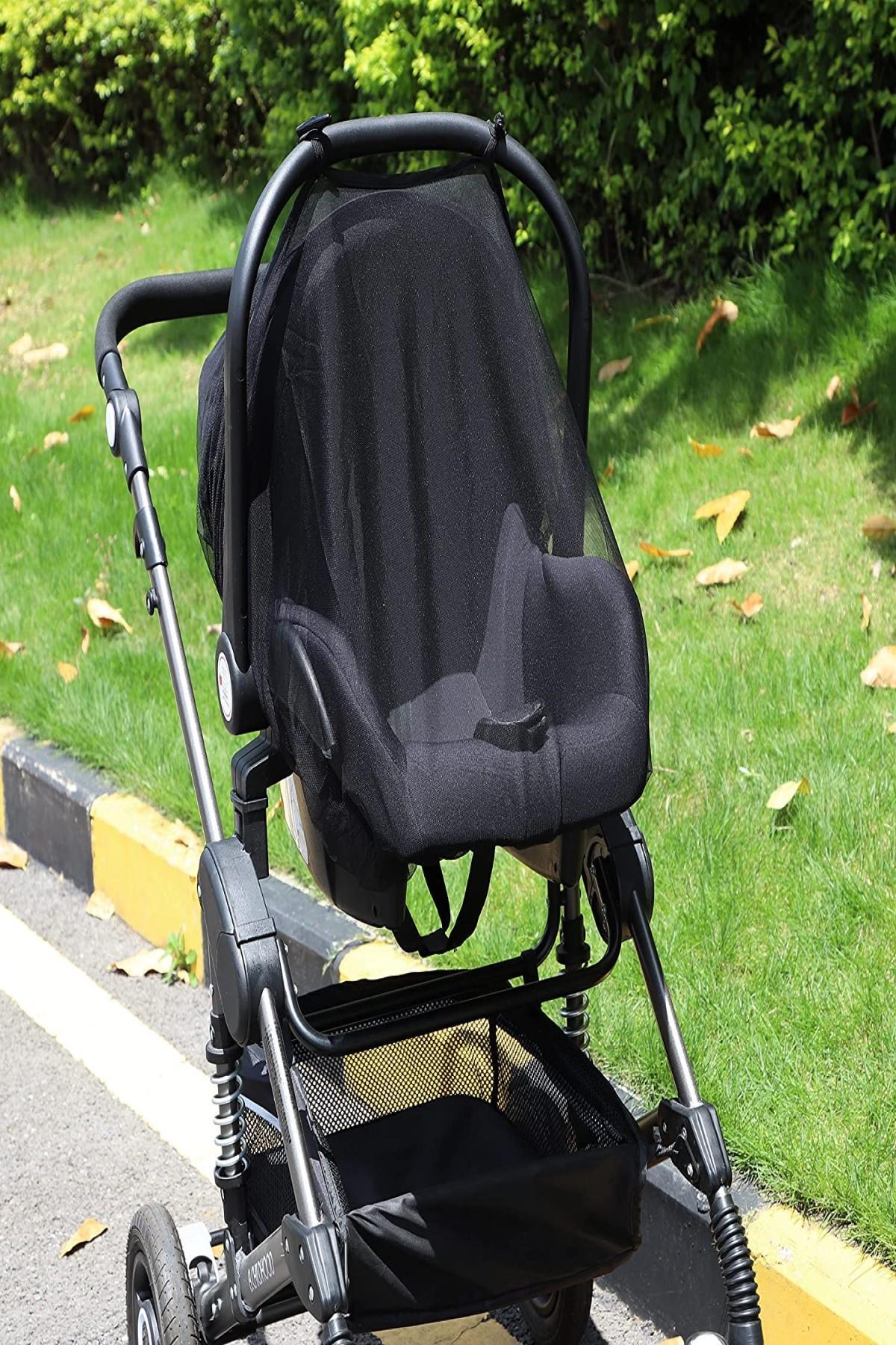 MasterCar Siyah Bebek Arabası Sineklik Cibinlik Bebek Arabası Sinek Perdesi Bebek Koruyucu Puset Sineklik File fotoğrafı 6 (önizleme)