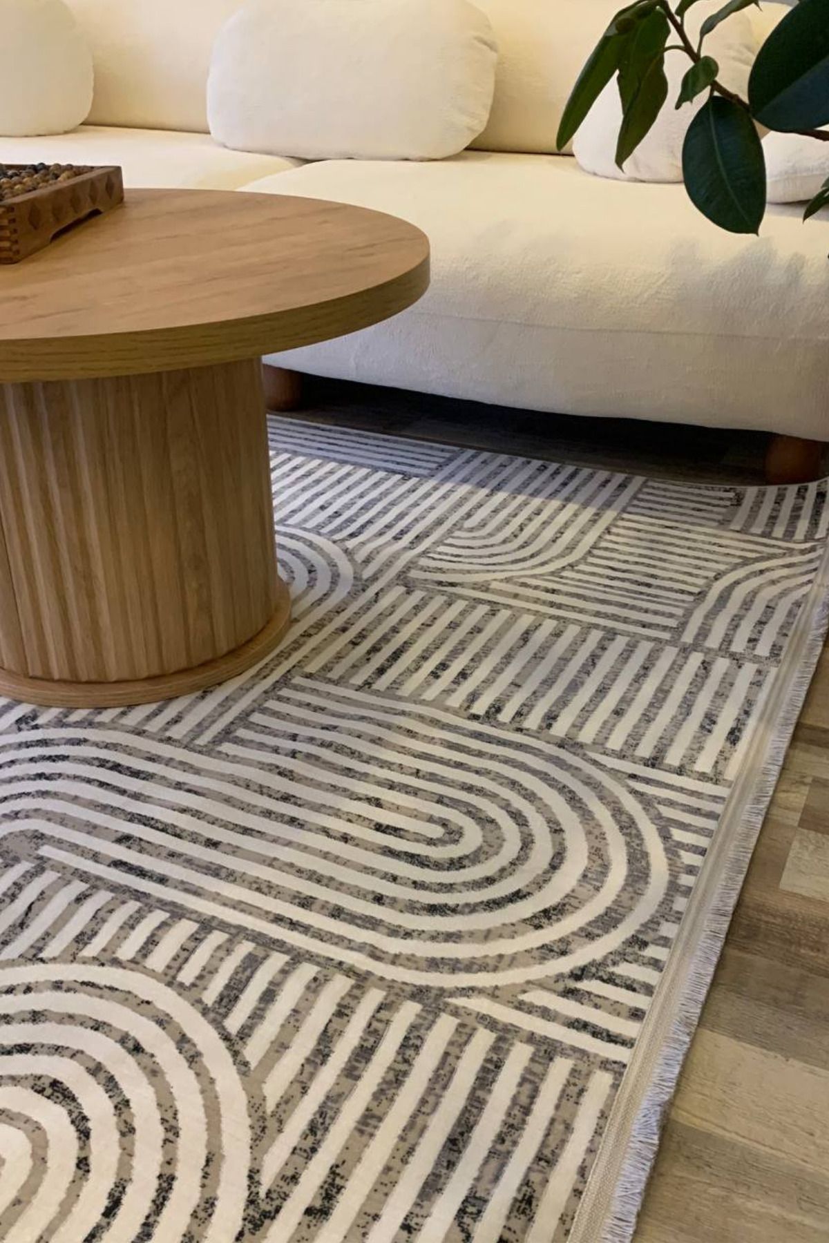Serteks Herat Yıkanabilir Dokuma Kaymaz Taban Gri Halı Yolluk Kilim - HR133