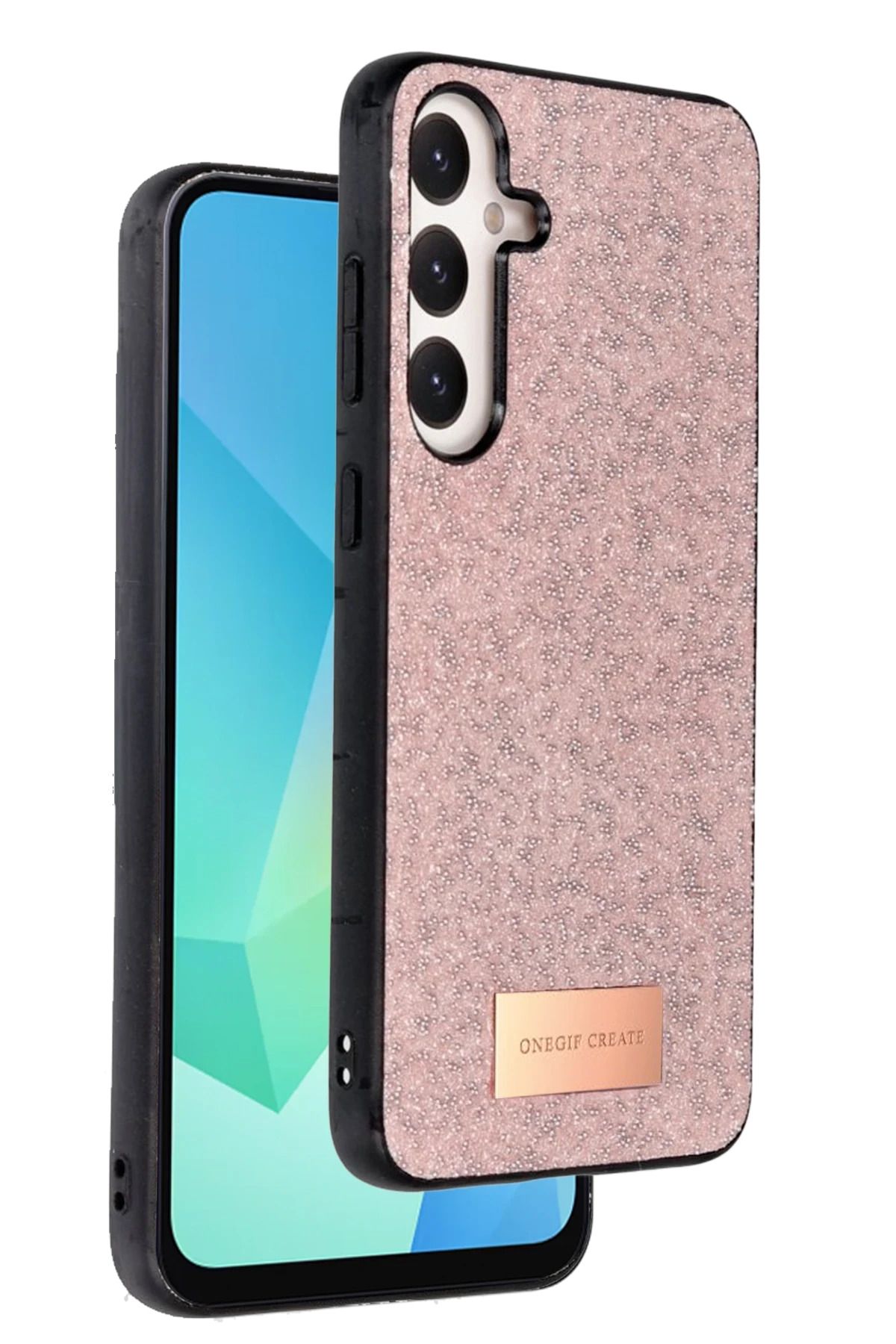 ONEGIF Samsung Galaxy A16 5G Bright Simli Kapak - Pembe FERRG