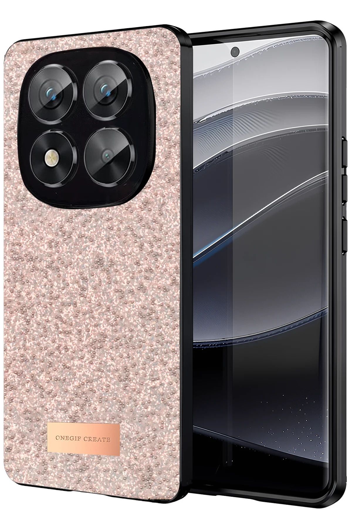 ONEGIF Xiaomi Redmi Note 14 Pro 5G Bright Simli Kapak - Pembe FERRG