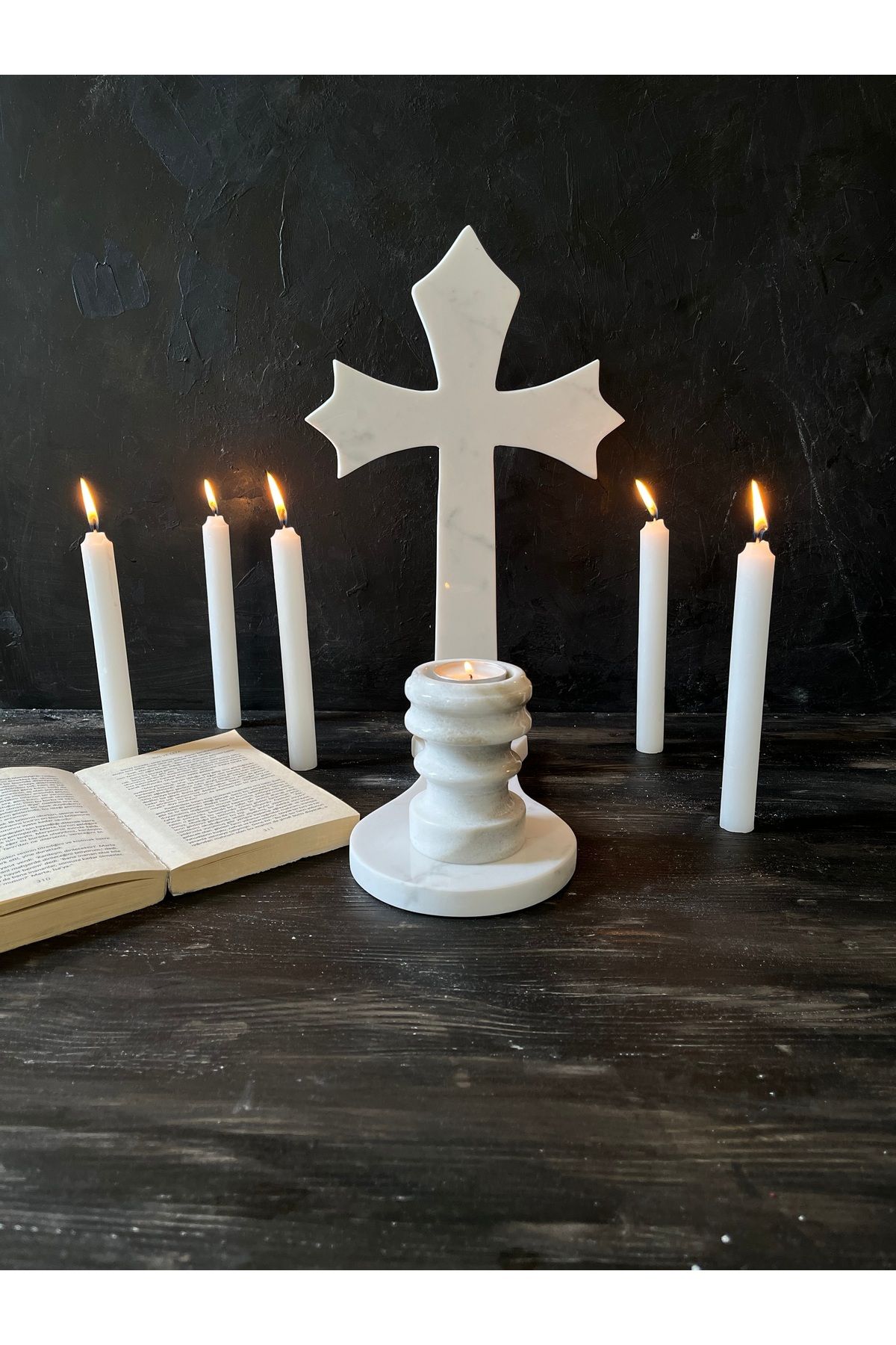 İDAY HOME Cross, Haç, Mermer Cross, Mermer Haç, Holy Cross