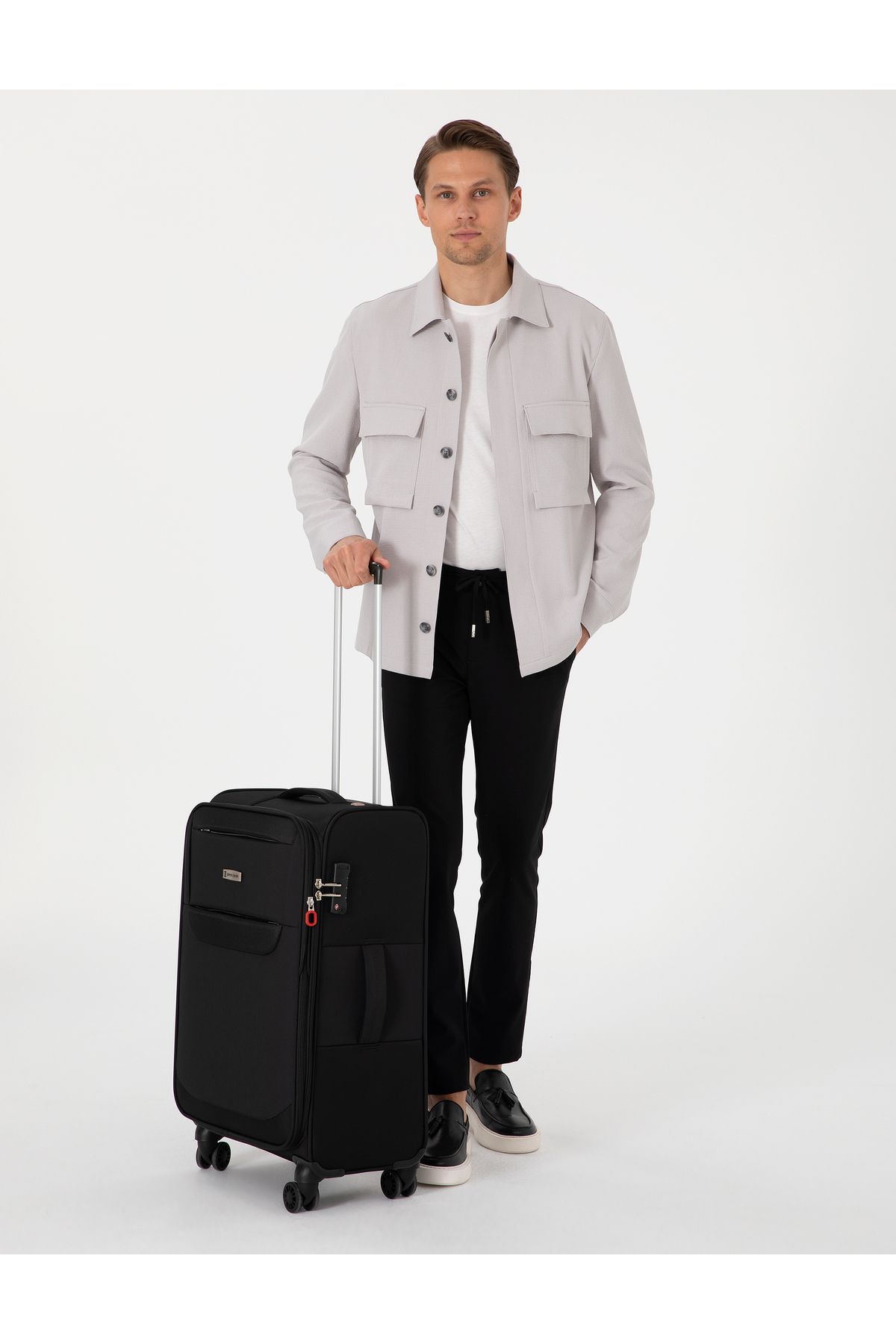 Pierre Cardin Siyah Orta Boy Kumaş Valiz 50294154-VR046