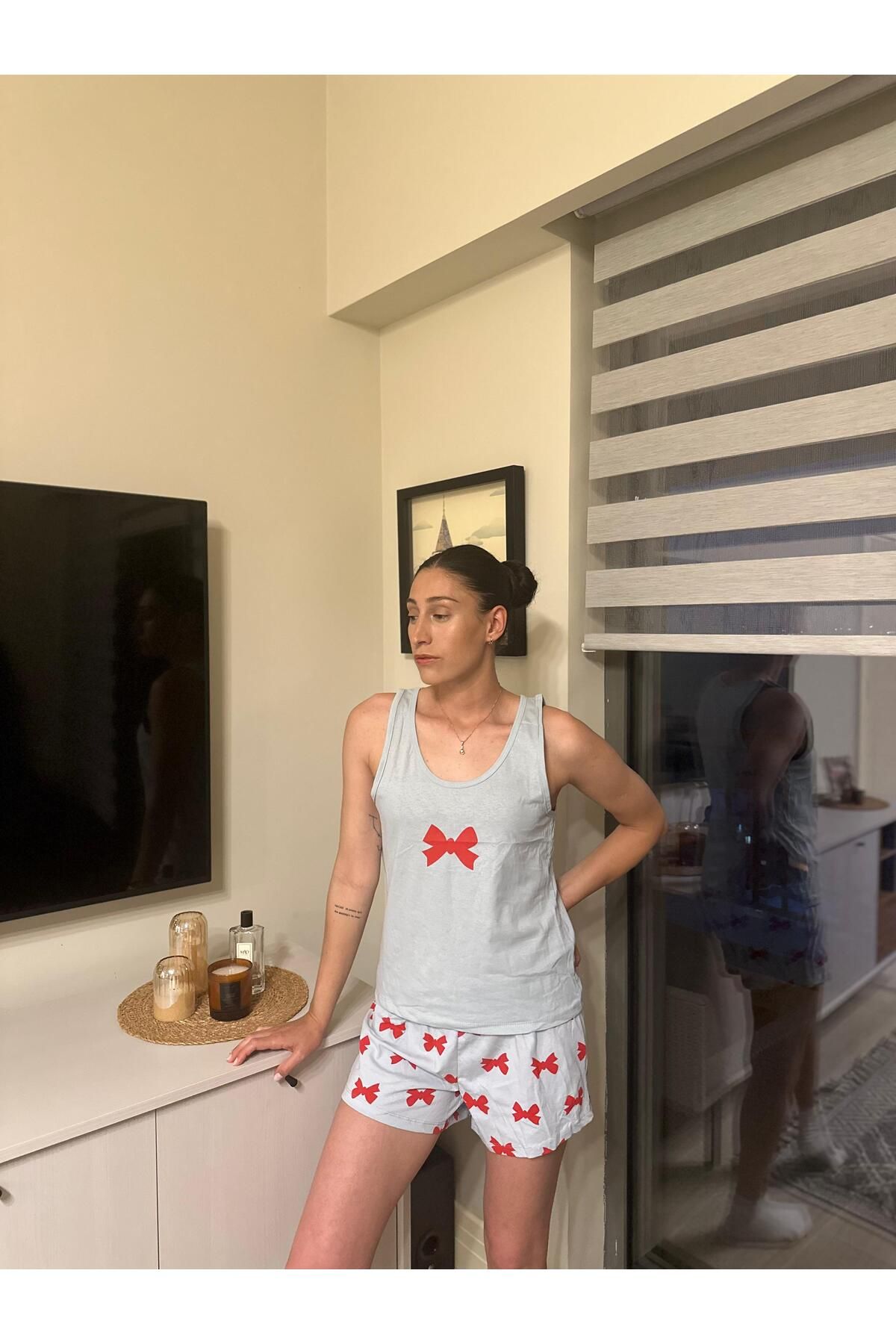 Butik Kadın Fiyonklu Pijama Takımı