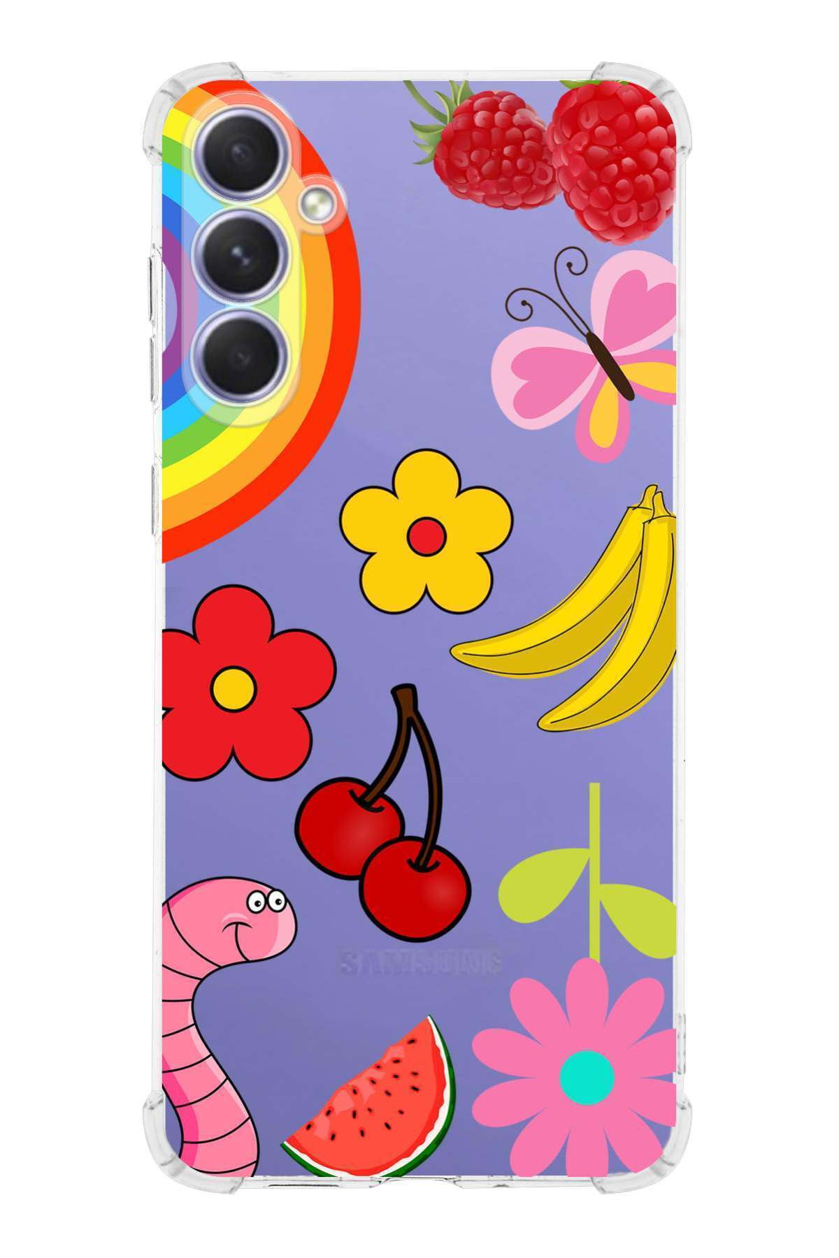 Samsung Galaxy S24FE ile Uyumlu Water Color 5 Baskılı Şeffaf Köşe Korumalı Antişok Kılıf