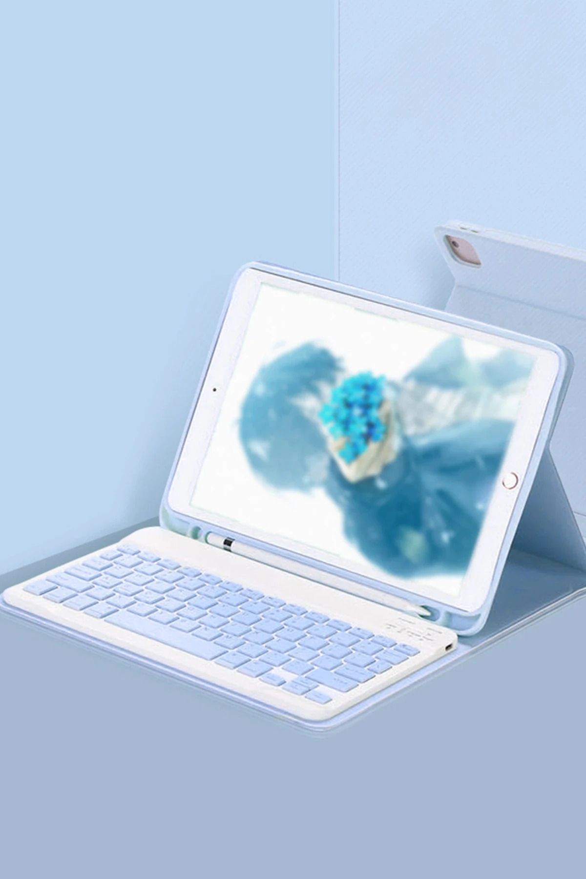 NewFace iPad Pro 11 (2022) Kılıf KC01 Smart Klavyeli Tablet Kılıfı - Mavi FERRG