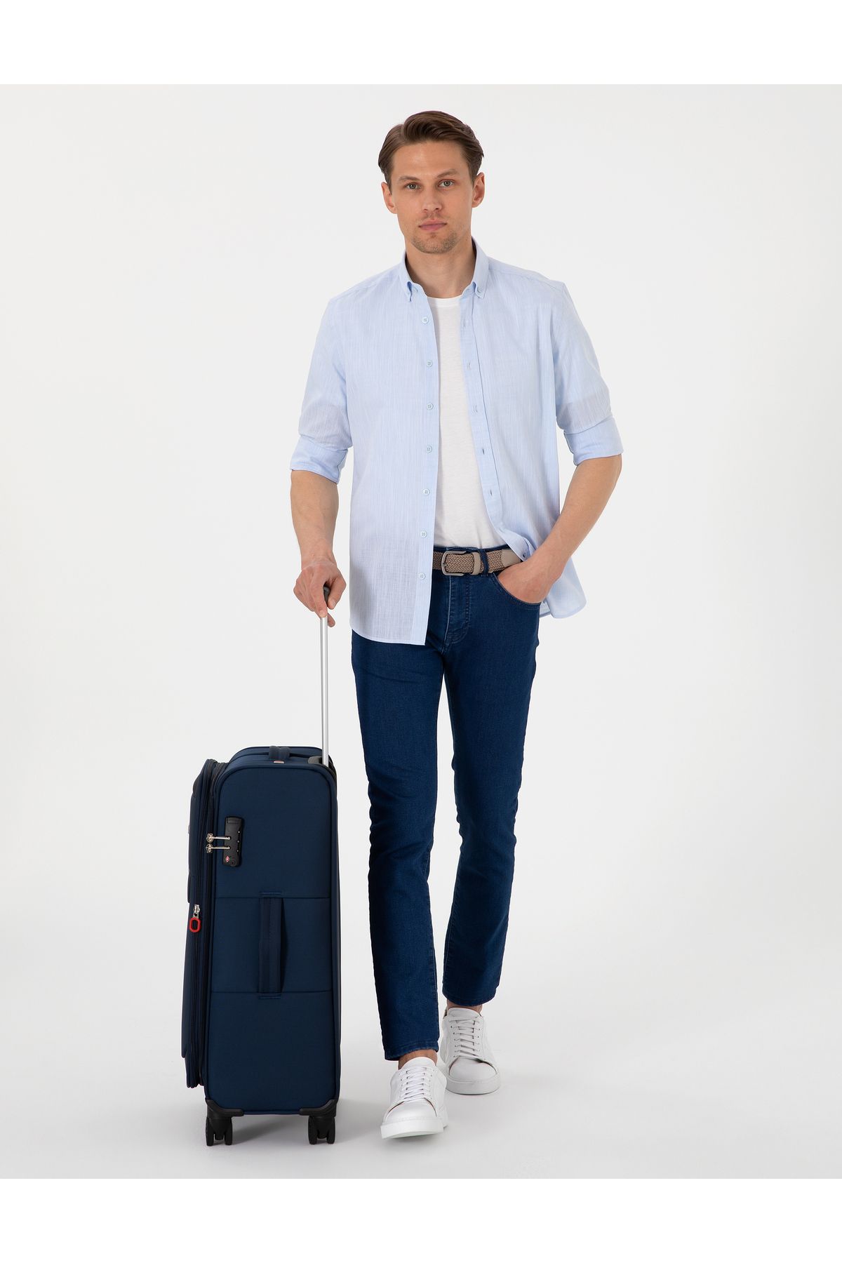 Pierre Cardin Lacivert Orta Boy Kumaş Valiz 50294154-VR033