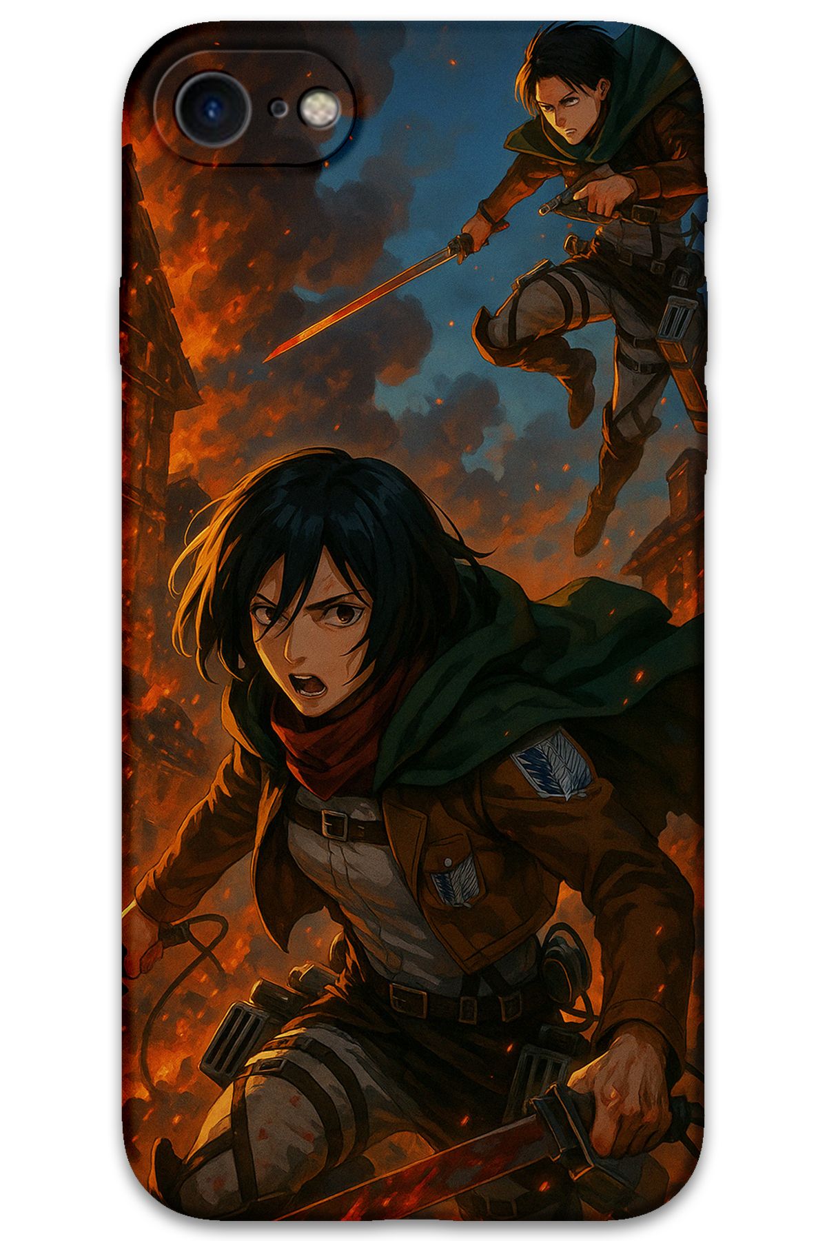 Gramaphone iPhone SE 2022 Uyumlu Anime Desenli Telefon Kılıfı + Ekran Koruyucu - 5744