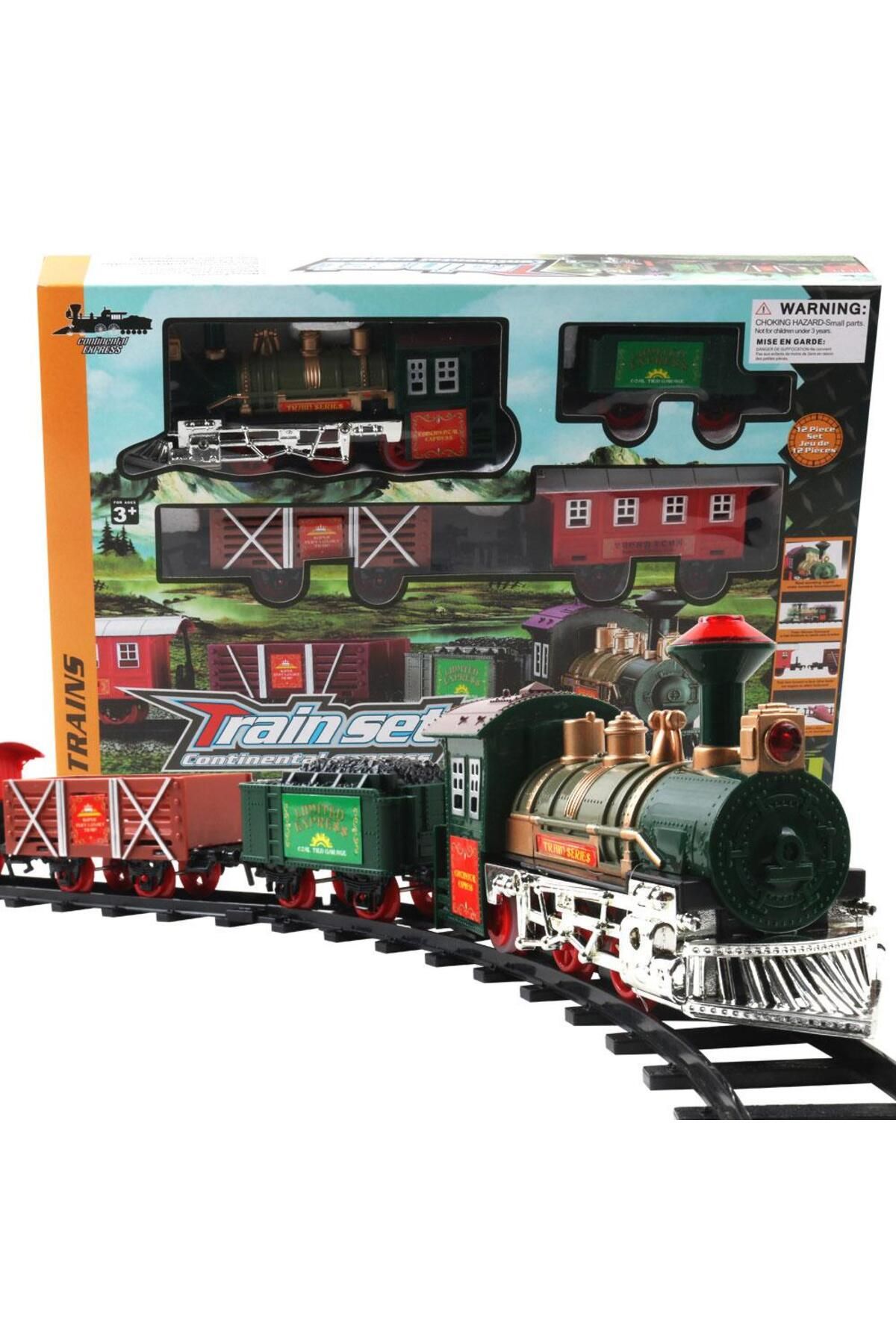 Pitikot Set Clasic Tren De Jucarie Pentru Copii , Mini Model Electric, Cu Lumini - One Size