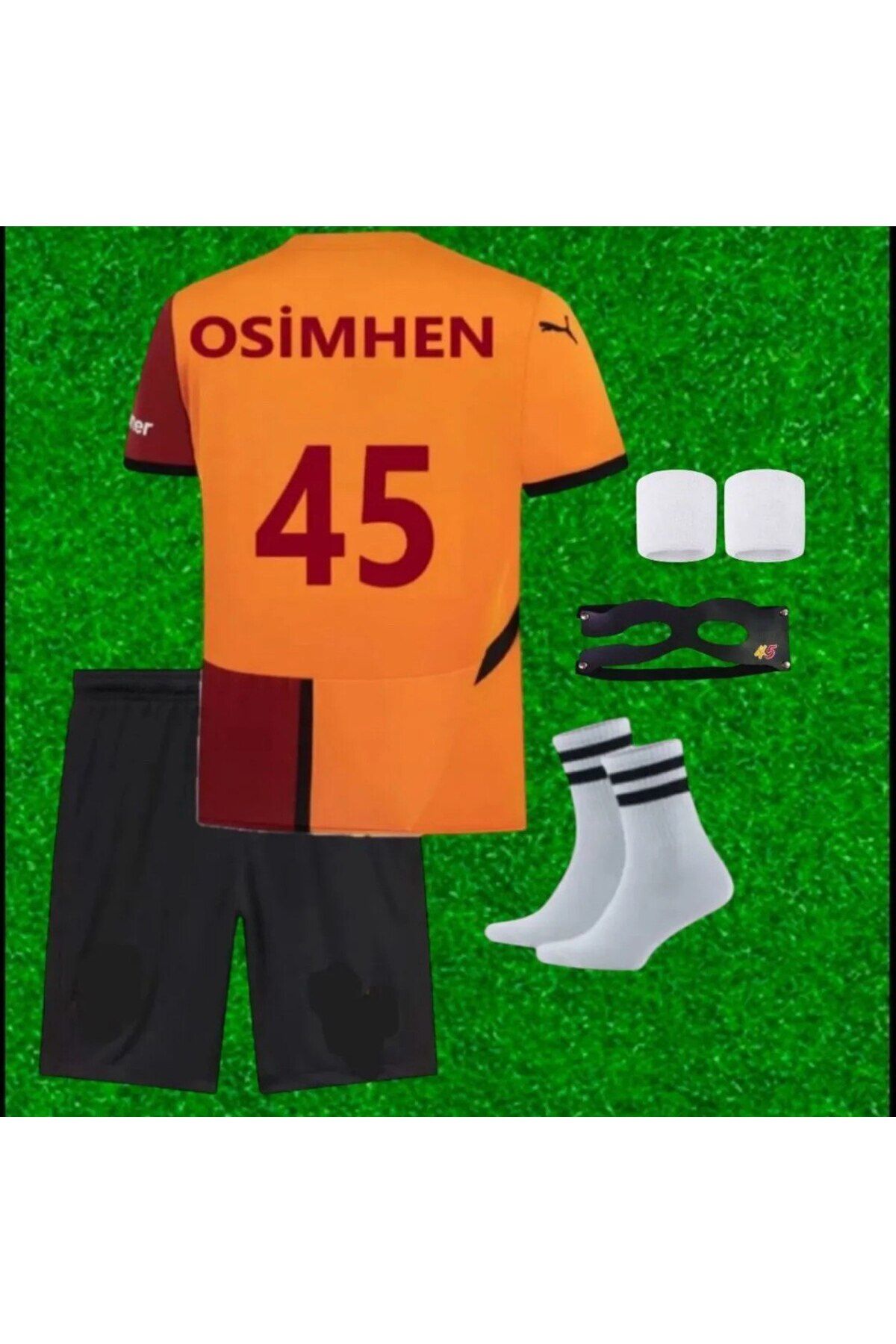 Alaturka Mix Galatâsarây/.Vitor-Osimhênn-45 İç Saha Kırmızı Özel yeni Sezon Futbol Çocuk Forması maske hediye