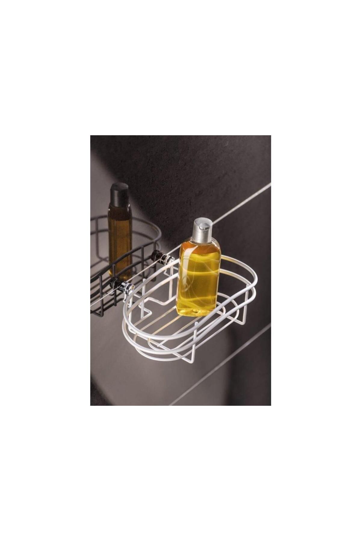 Saban Classic Plus Beyaz Banyo Rafı – Paslanmaz Çelik 24x8x15 cm