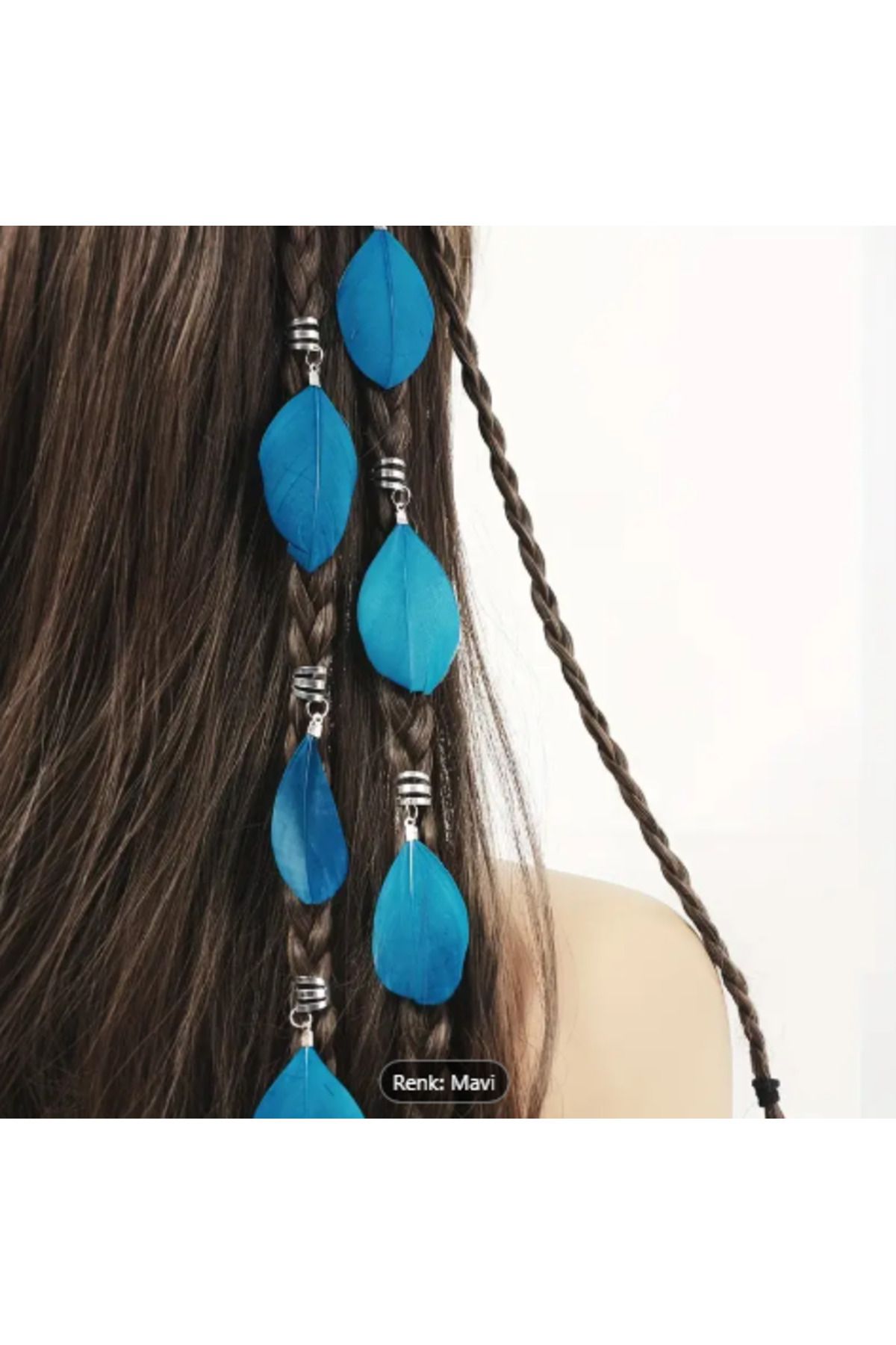 SE Jewellery Collection Selin Ersoy Vintage Esintili Mavi Tüy Saç Tokaları - 6'lı Set, Şık Örgüler & Topuzlar İçin