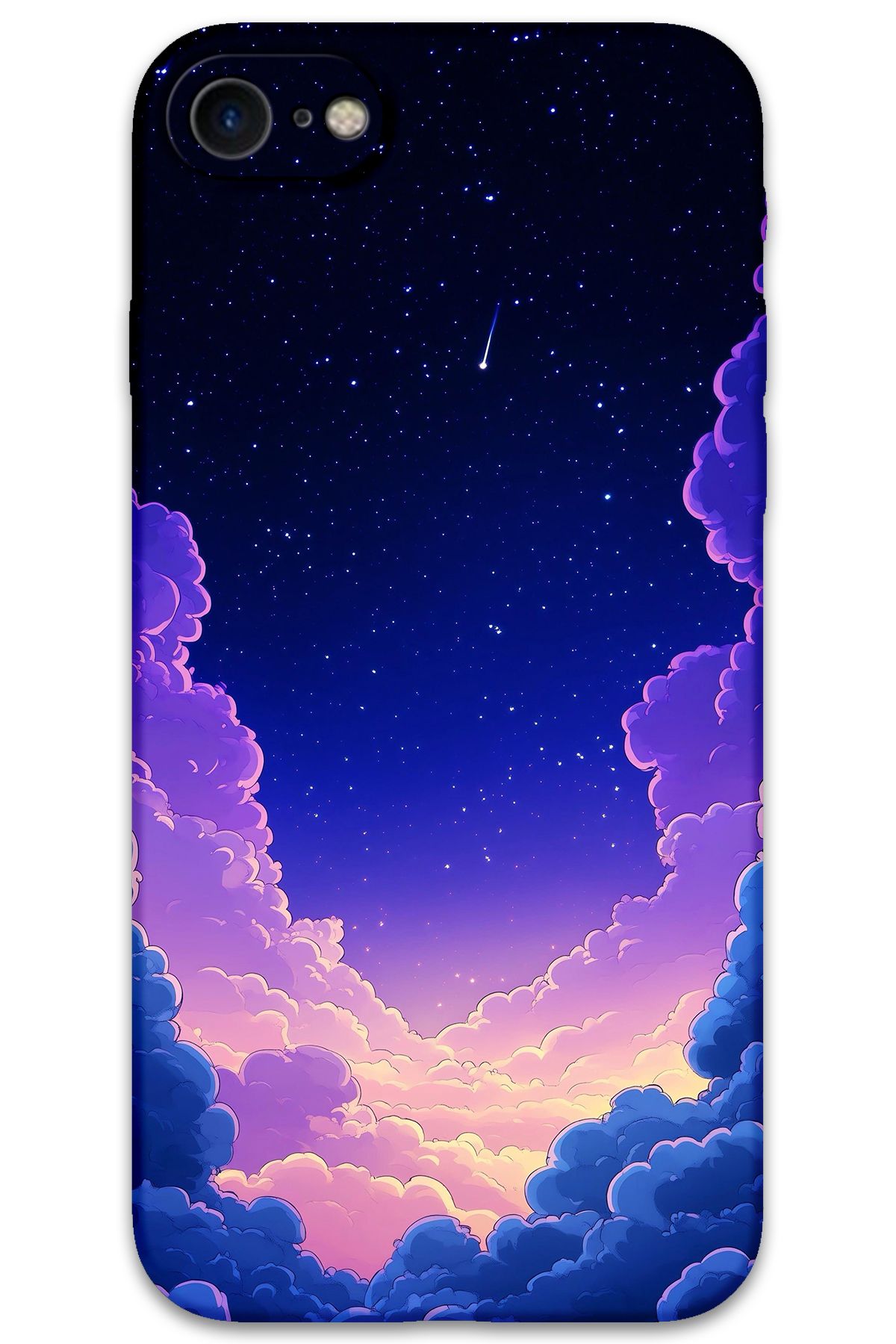 Gramaphone iPhone SE 2022 Uyumlu Uzay Desenli Telefon Kılıfı + Ekran Koruyucu - 5867
