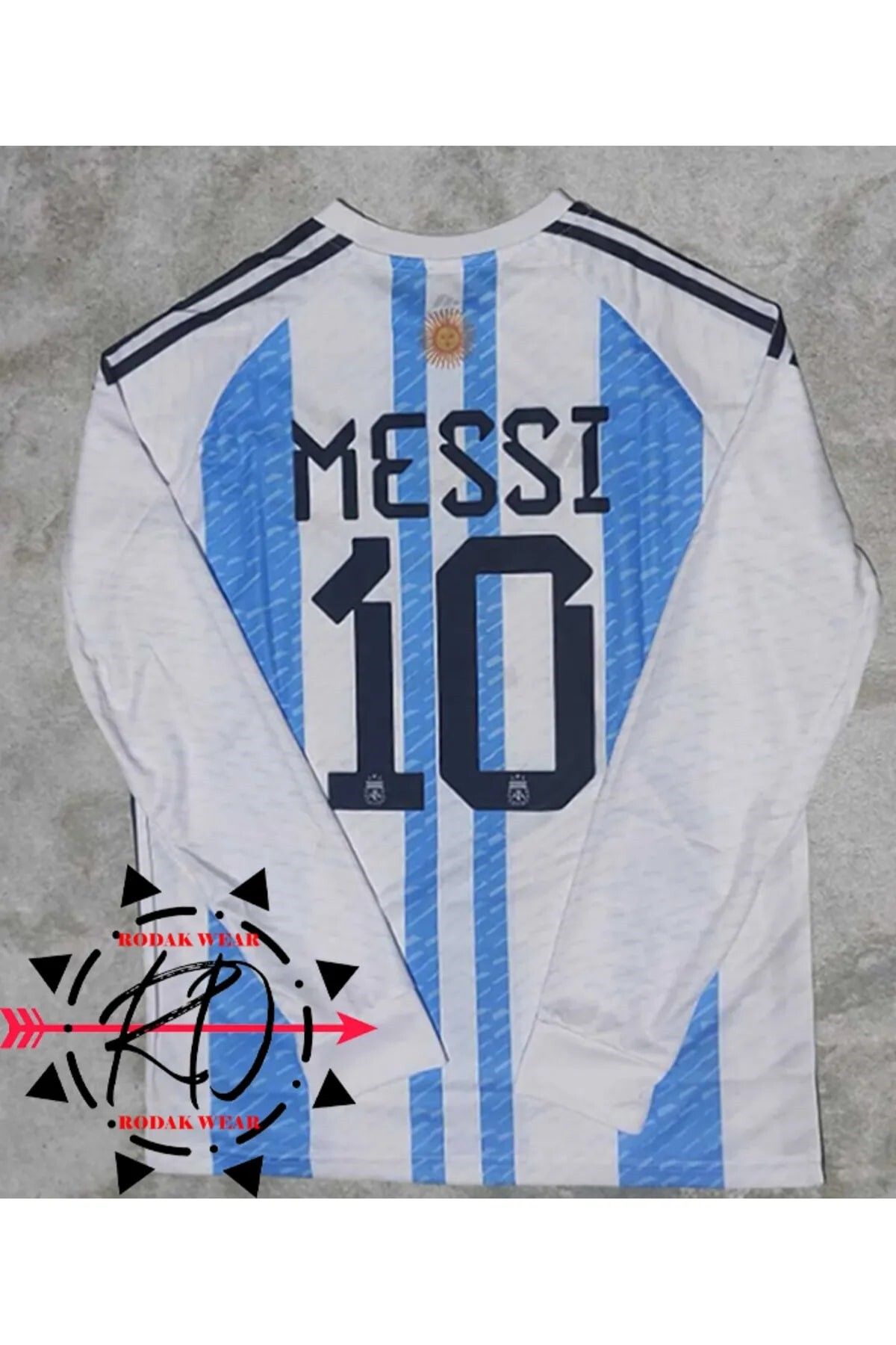 yenteks Messi Arjantin Uzun Kol Dünya Kupası 23/24 Sezon Yetişkin Forması 3 Yıldız