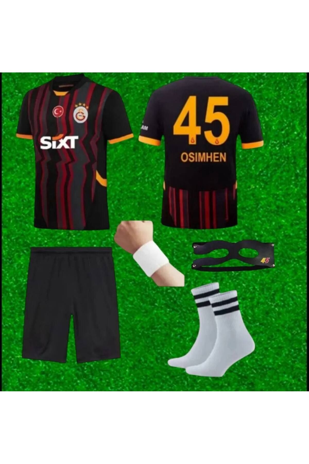 Alaturka Mix Galatâsarây//Vitor.Osimhênn-45 Siyah Alternatif yeni Sezon Futbol Çocuk Forması maske hediye