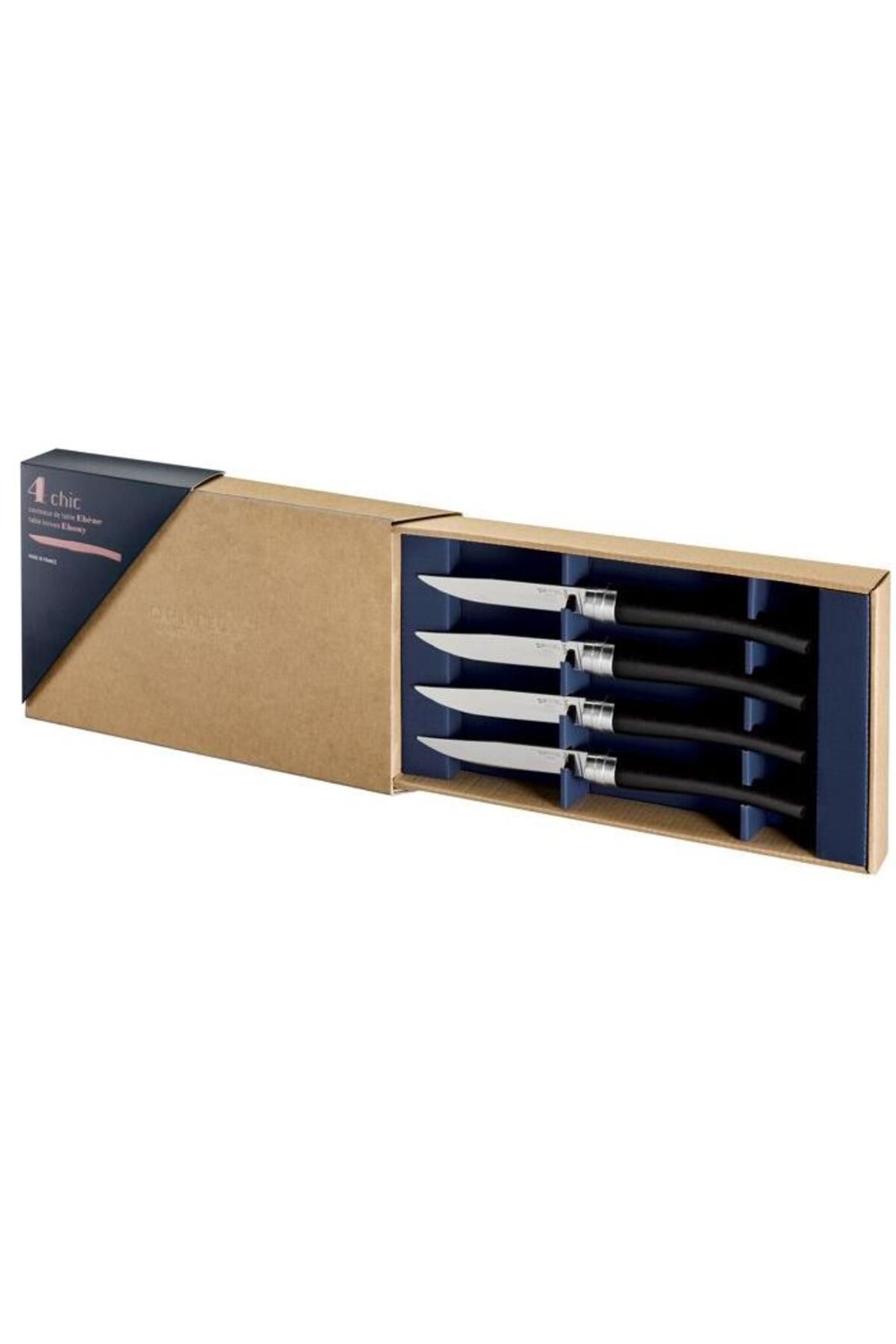 Opinel Chic 4'lü Et Bıçağı Seti - Abanoz Ağacı (Ebony)