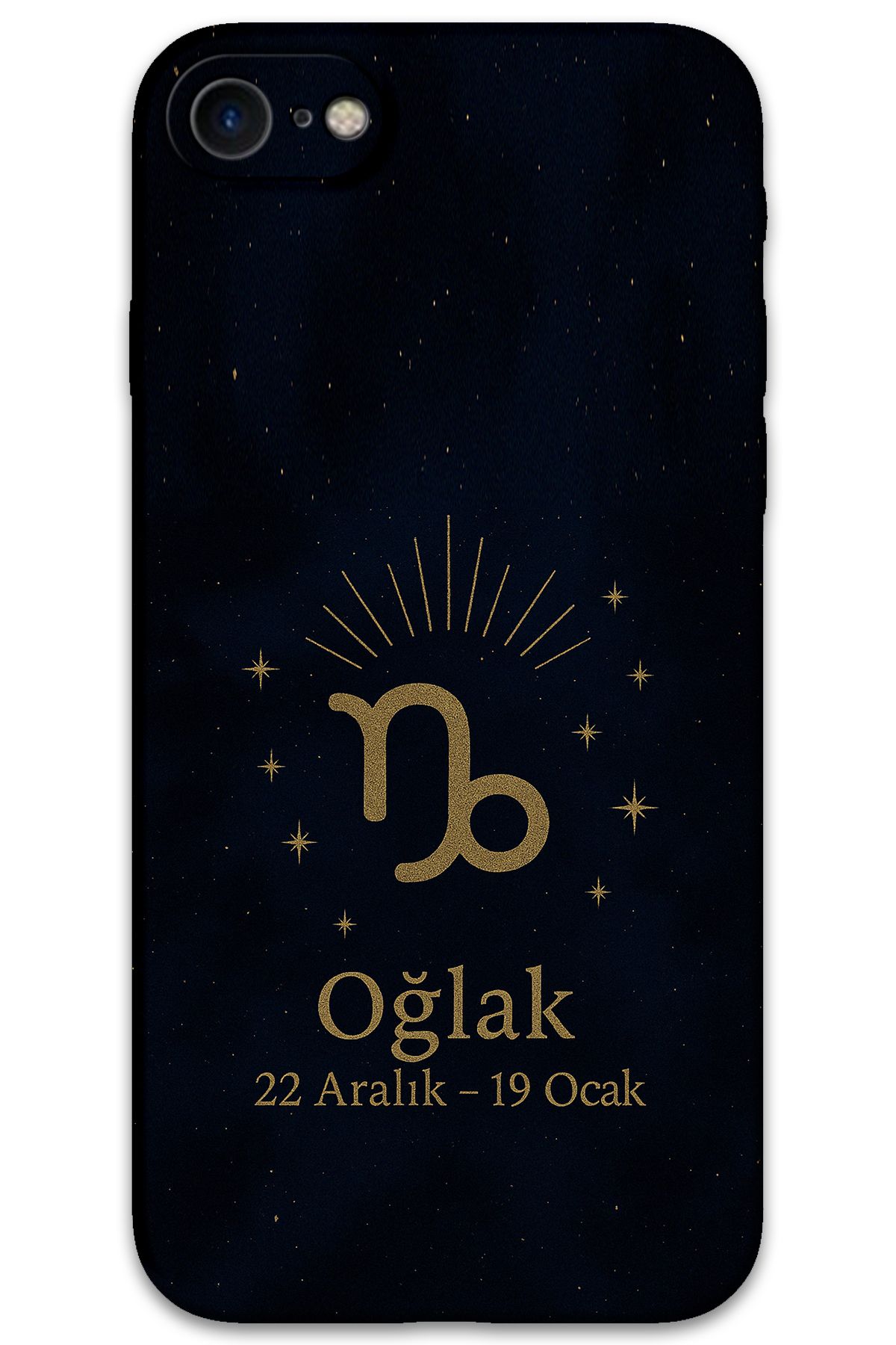 Gramaphone iPhone SE 2022 Uyumlu Oğlak Burcu Desenli Telefon Kılıfı + Ekran Koruyucu - 5777