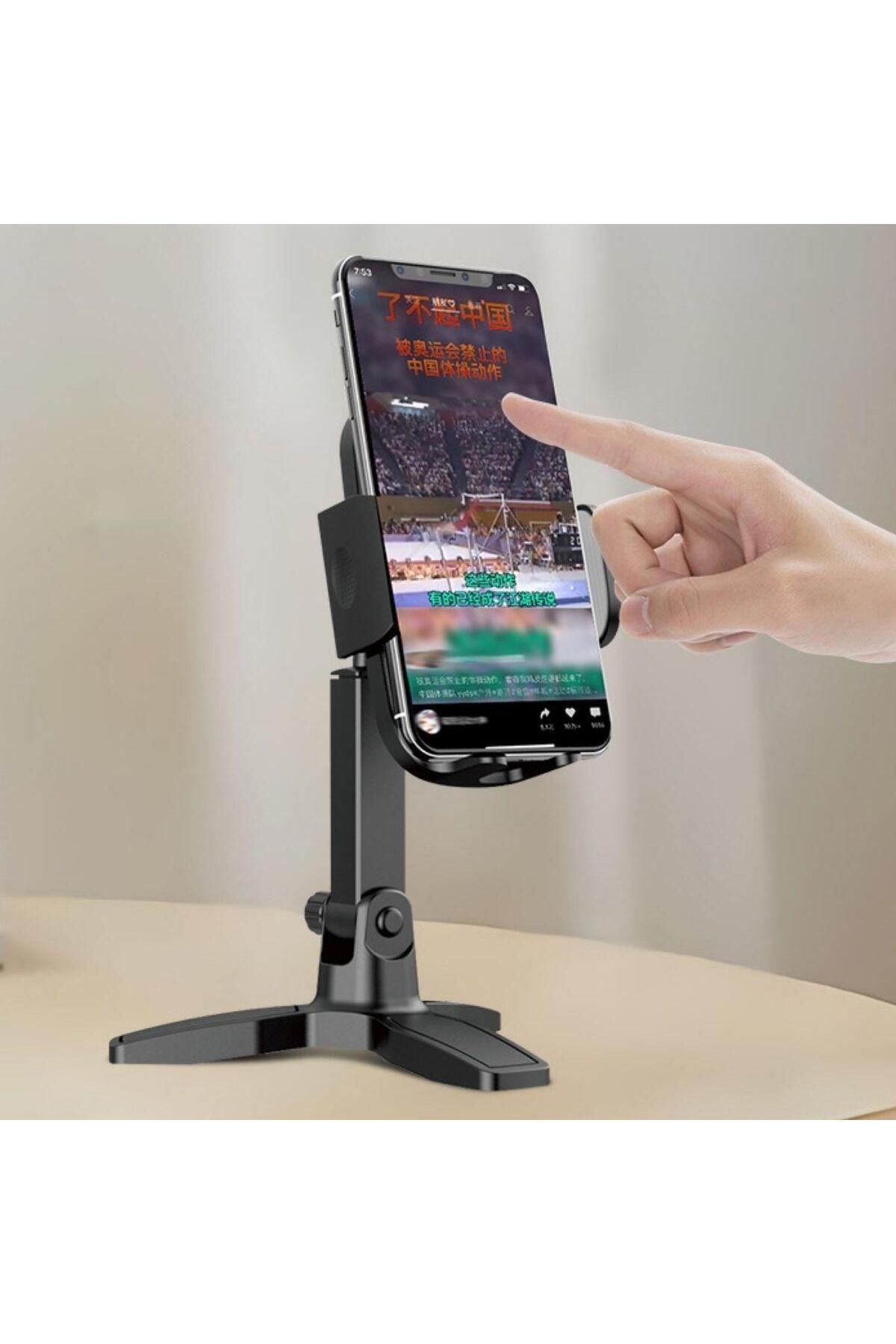 Modafiks Masaüstü Telefon Standı 360 Derece Dönebilen Başlıklı Ayaklı Telefon Tripodu (4767)