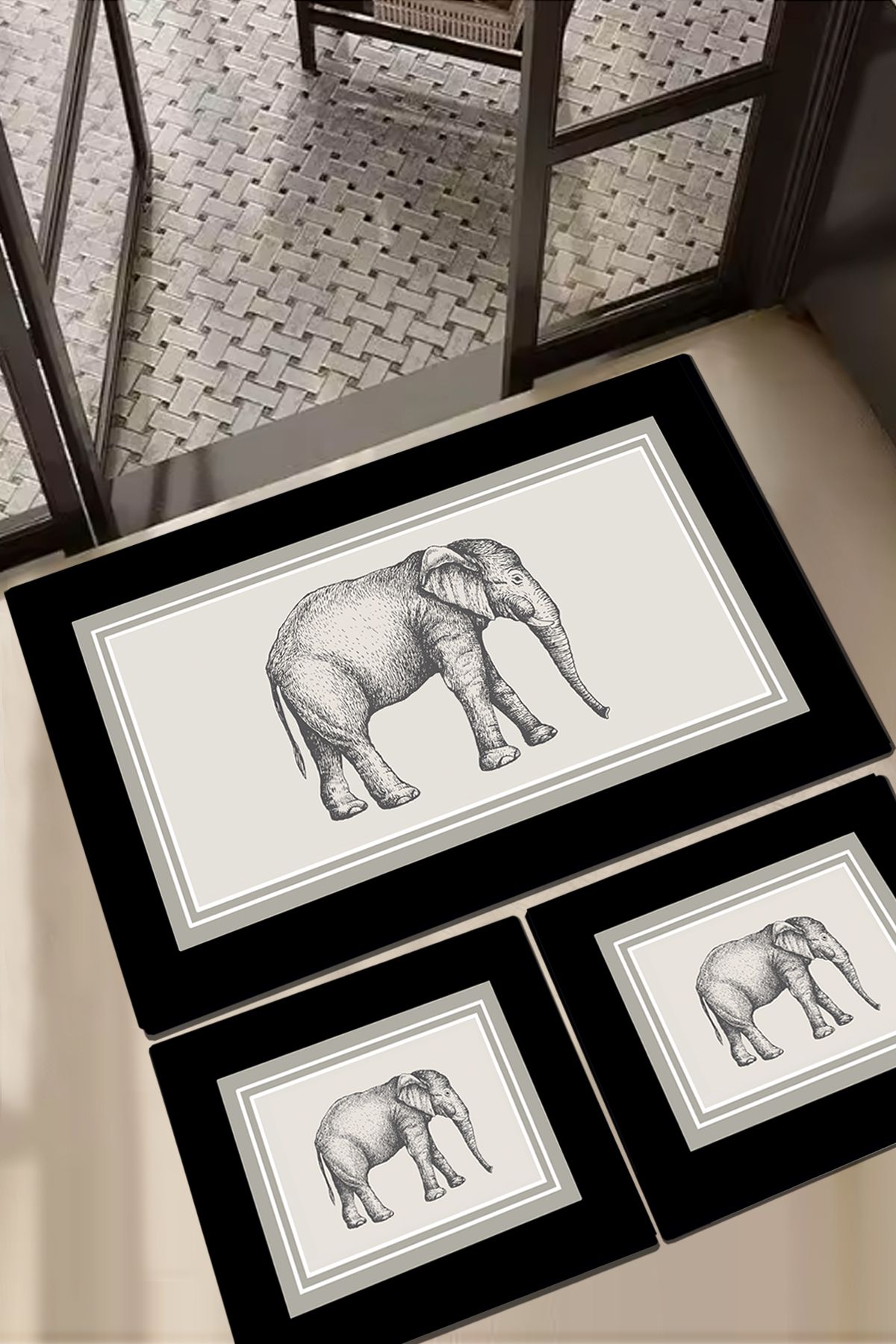 Iromika Home Royal Elephant 3 Lü Set Banyo Paspası Djt