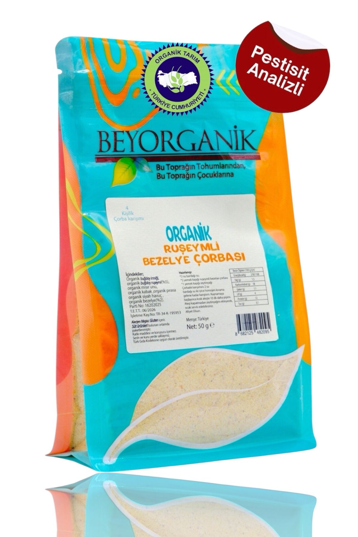 BEYORGANİK Organik Ruşeymli Bezelye Çorbası 50gr (PESTİSİT VE AFLATOKSİN ANALİZLİ)