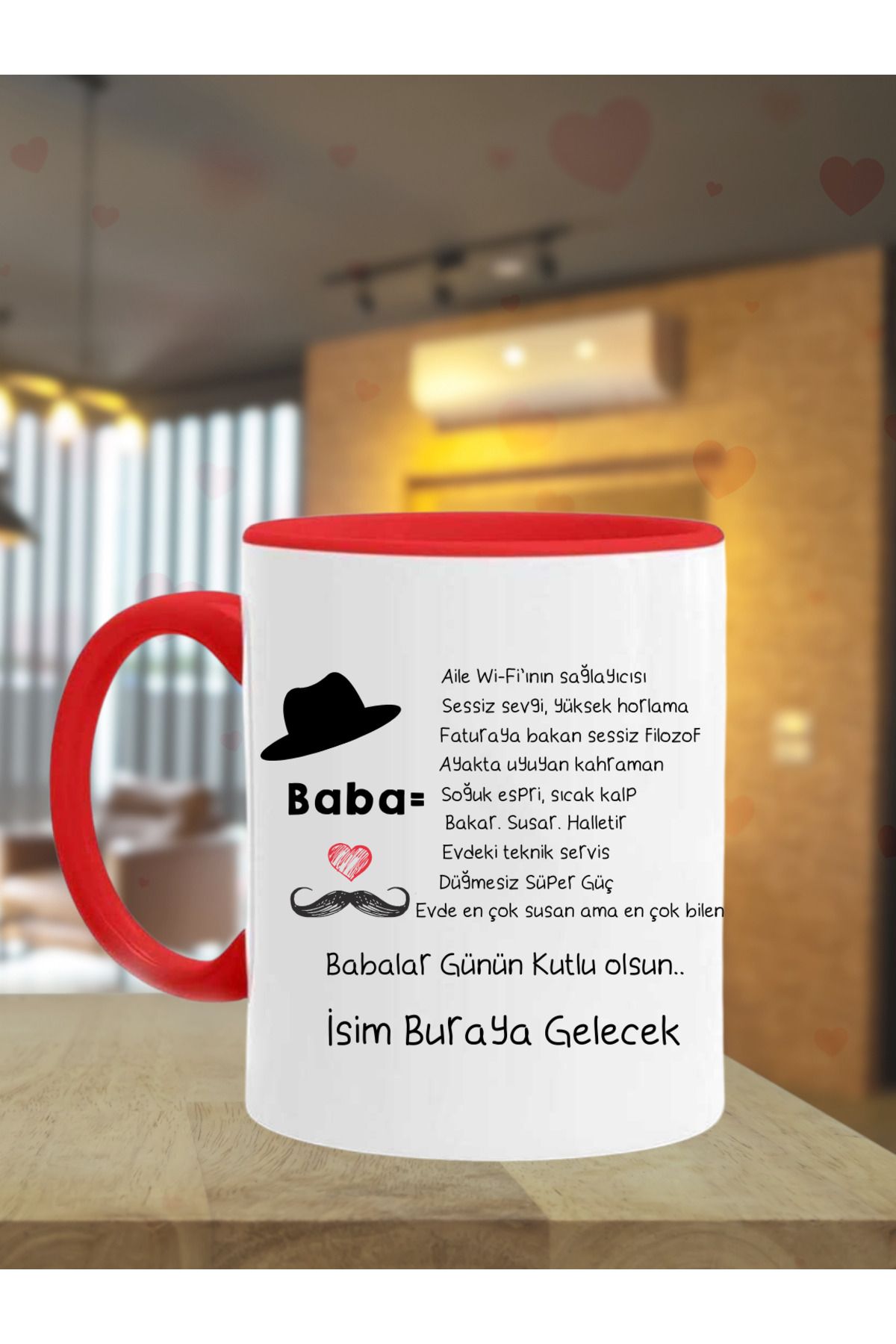 Asay Baskı "Evde En Çok Susan Ama En Çok Bilen Baba" Babalar Günü için Kişiye Özel Kupa Bardak