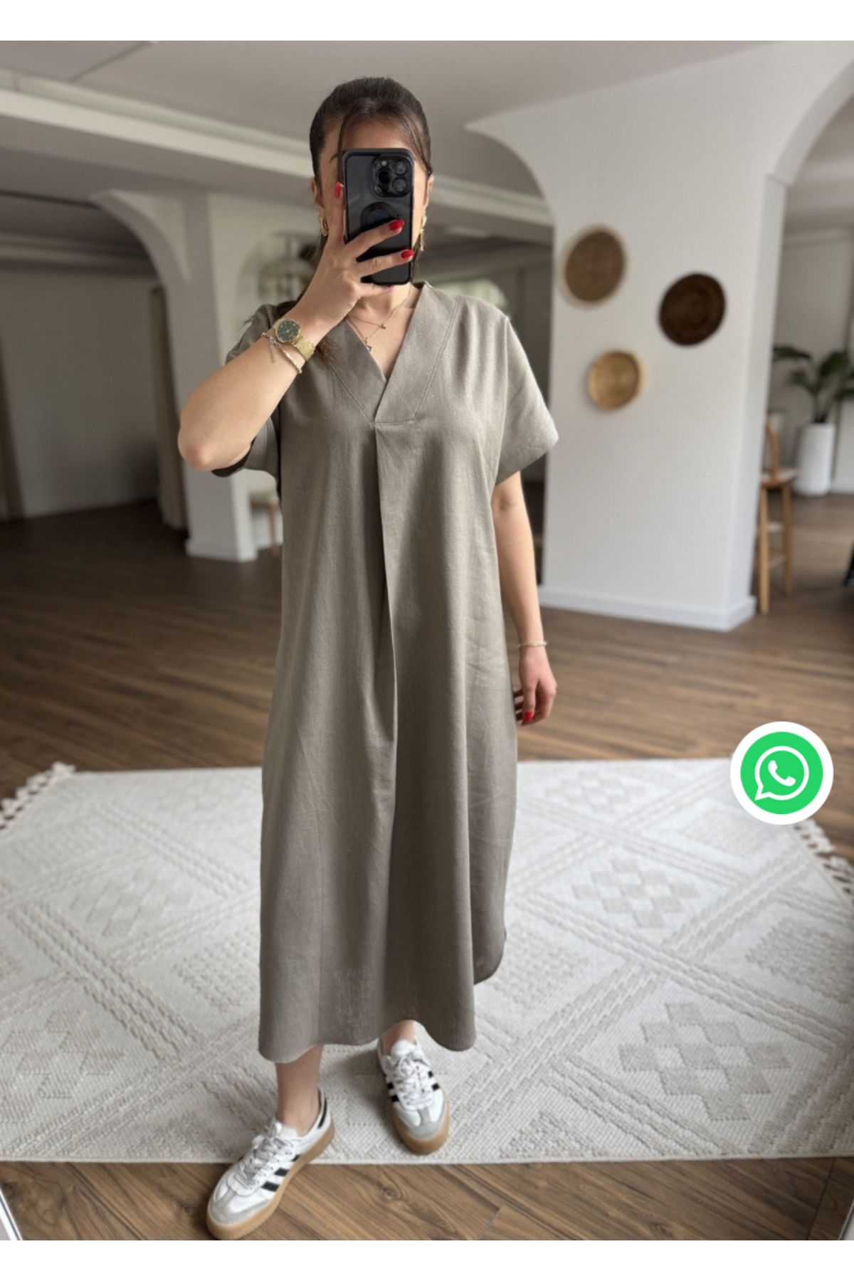 hancez Keten Elbise 3131