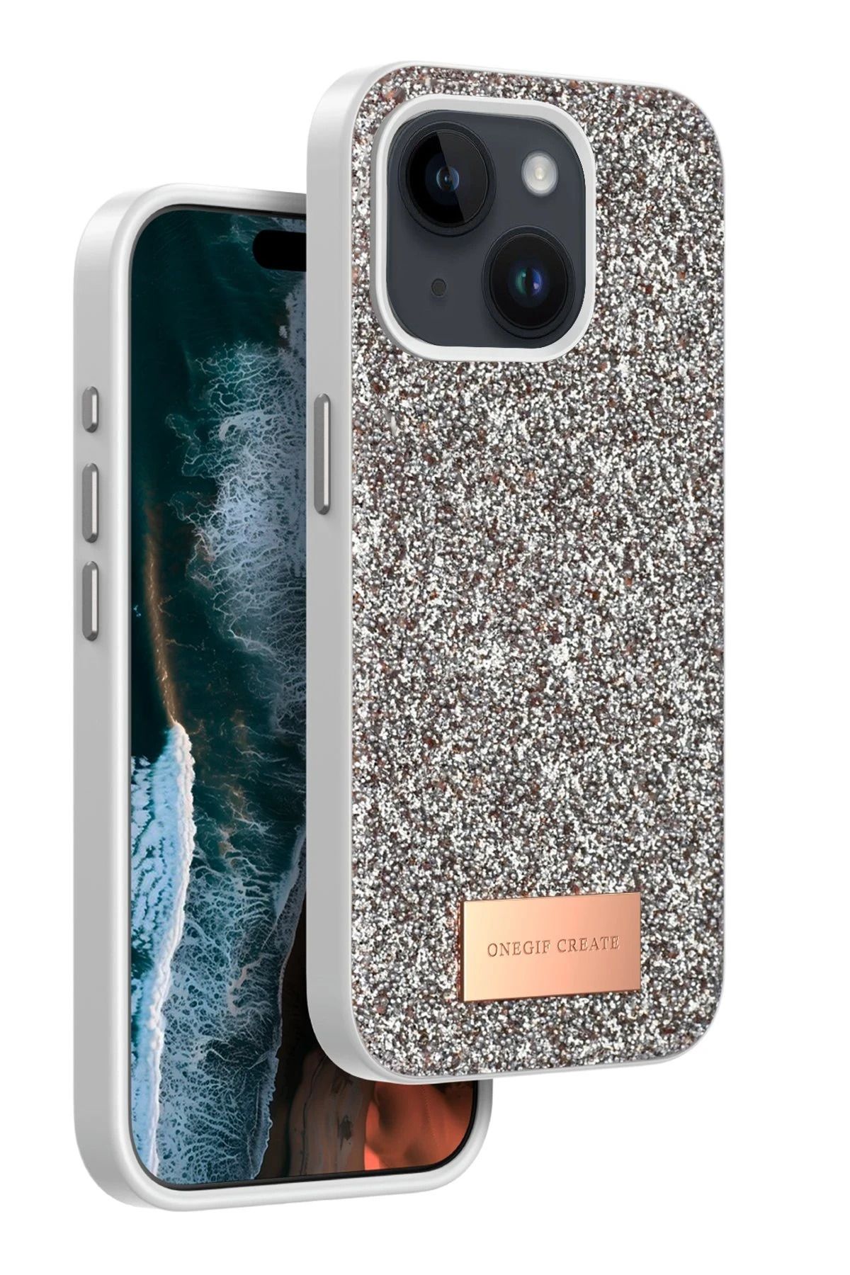 ONEGIF iPhone 15 Bright Simli Kapak - Gold FERRG