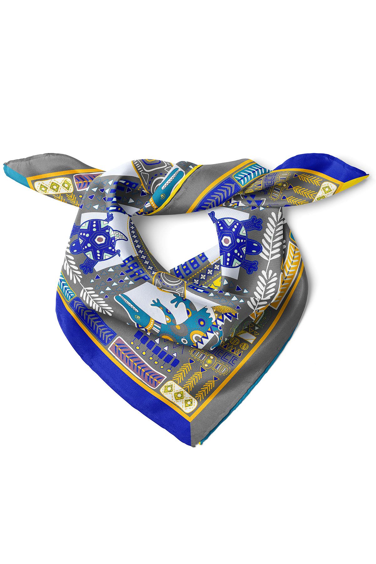 nehir eşarp-Mixed Pattern Bandana 70X70 cm 2