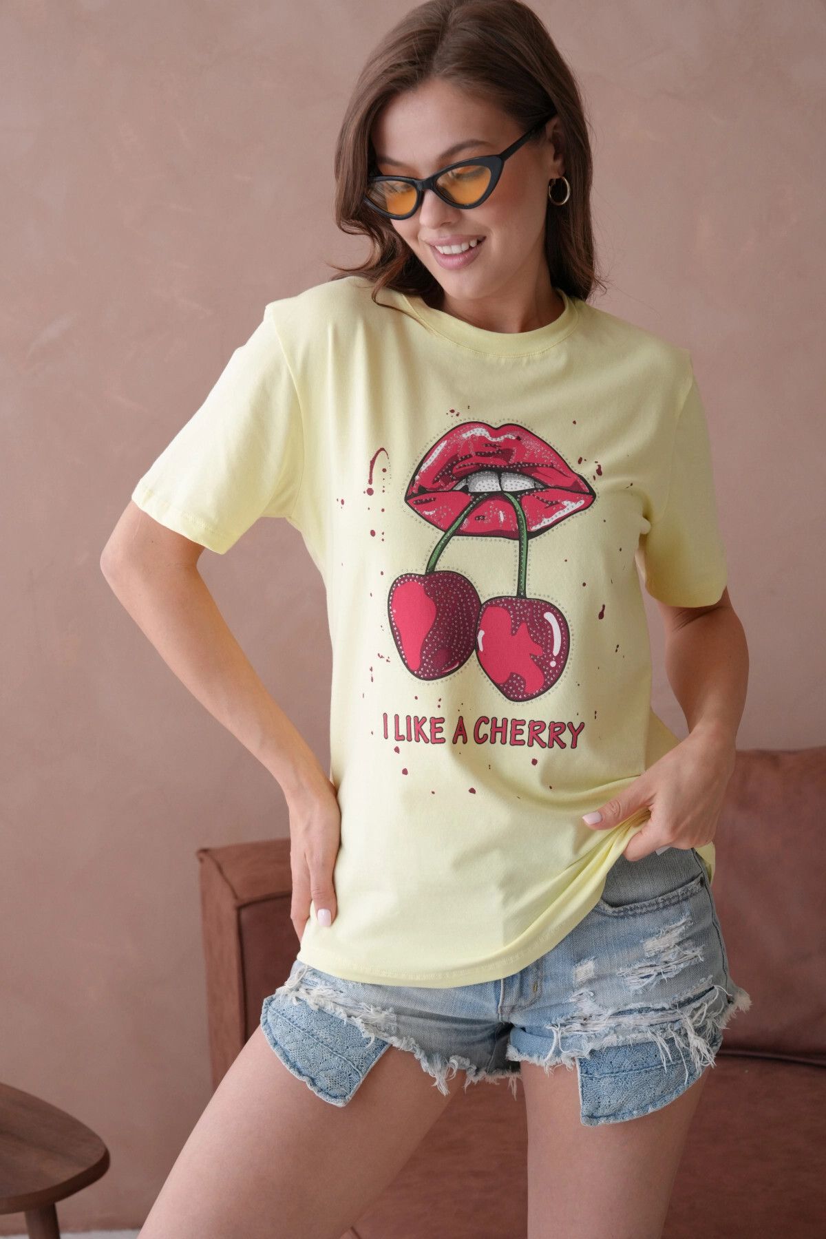 Park Karon Baskılı Kısa Kol Basic T-Shirt