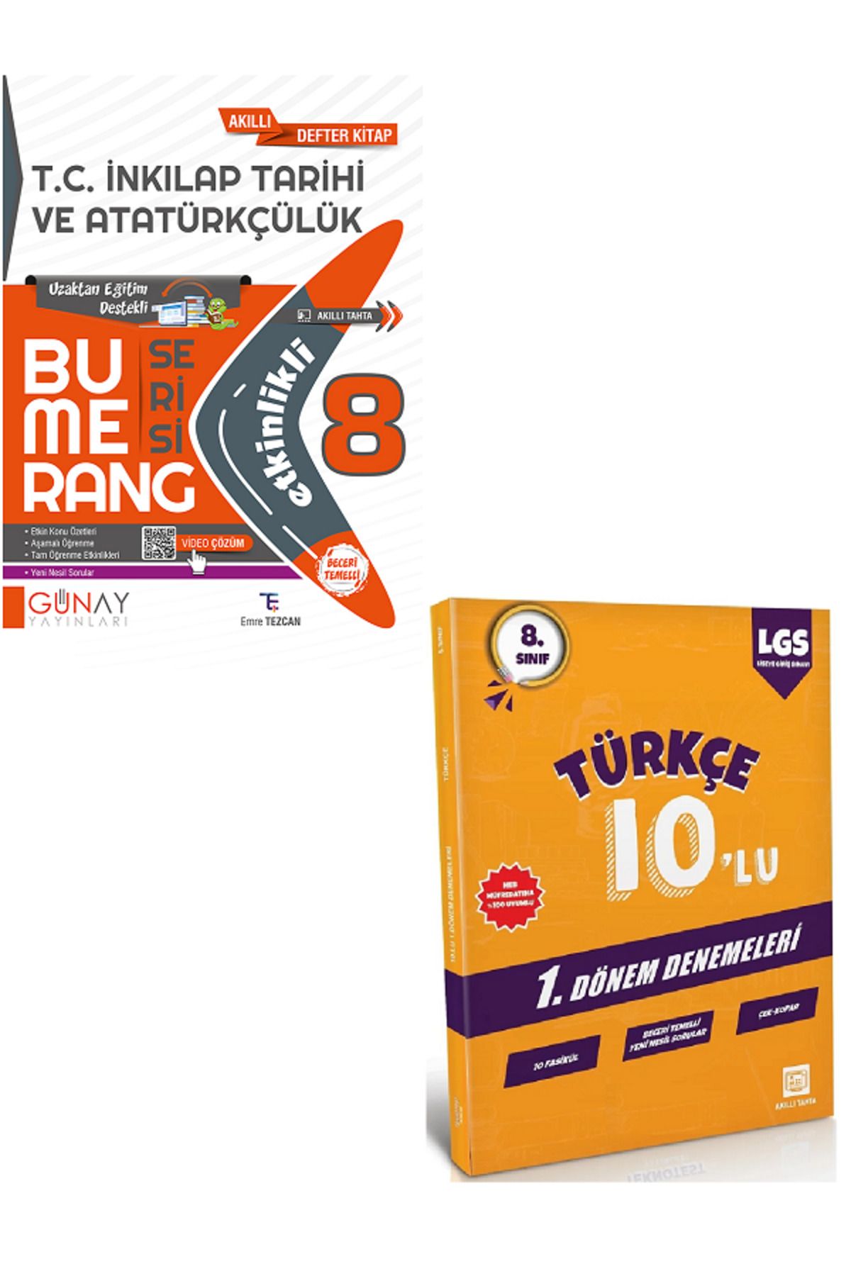 Efsane Yayınları 8.Sınıf Günay Etkinlikli İnkılap Tarihi Bumerang Serisi + 10'Lu TÜRKÇE Deneme HEDİYE - 2 KİTAP
