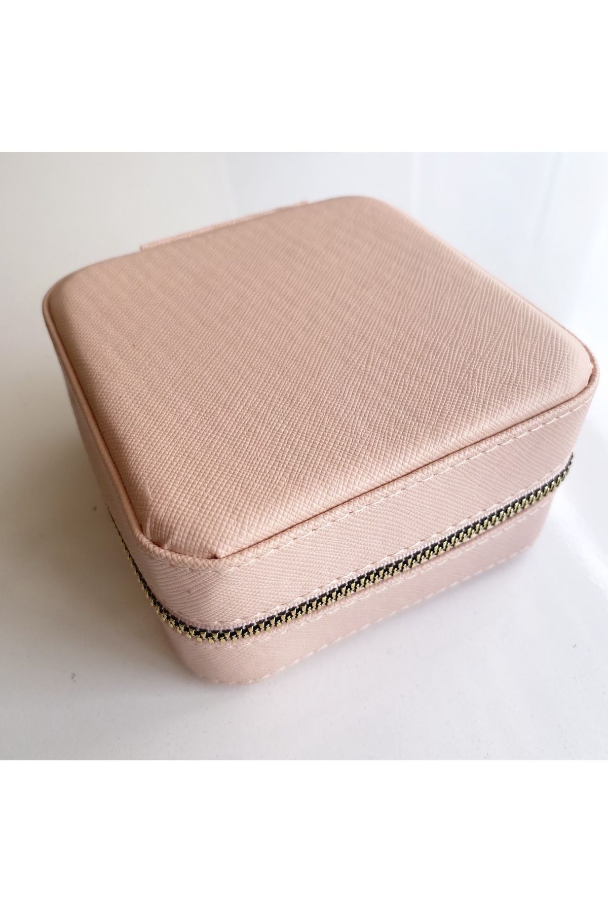 simurg jewellery Kare Açık Pembe Renkli Takı Çantası